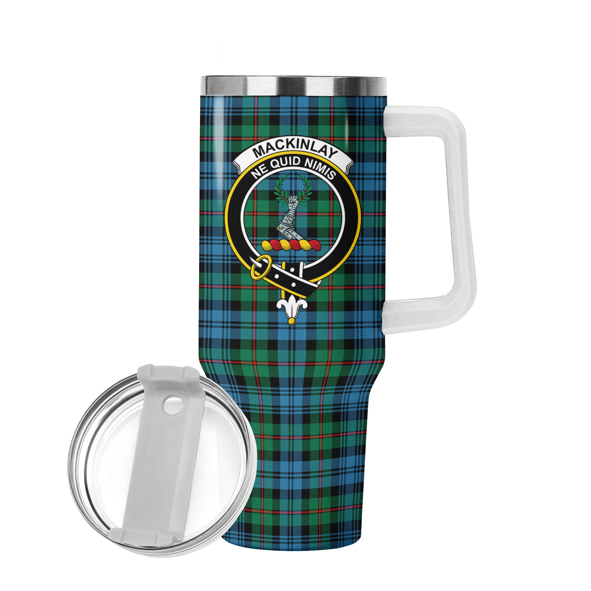 MacKinlay Ancient Tartan Crest 40 oz Insulated Tumbler with Handle