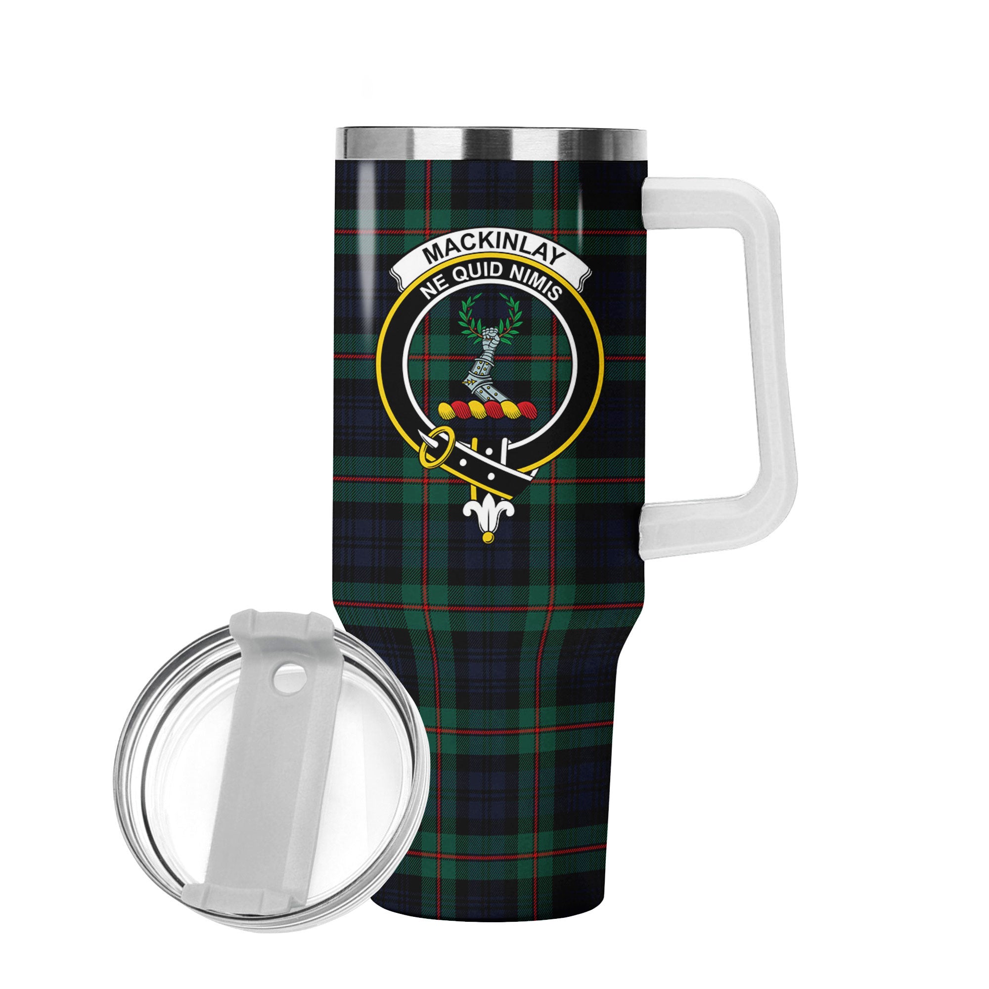 MacKinlay Modern Tartan Crest 40 oz Insulated Tumbler with Handle
