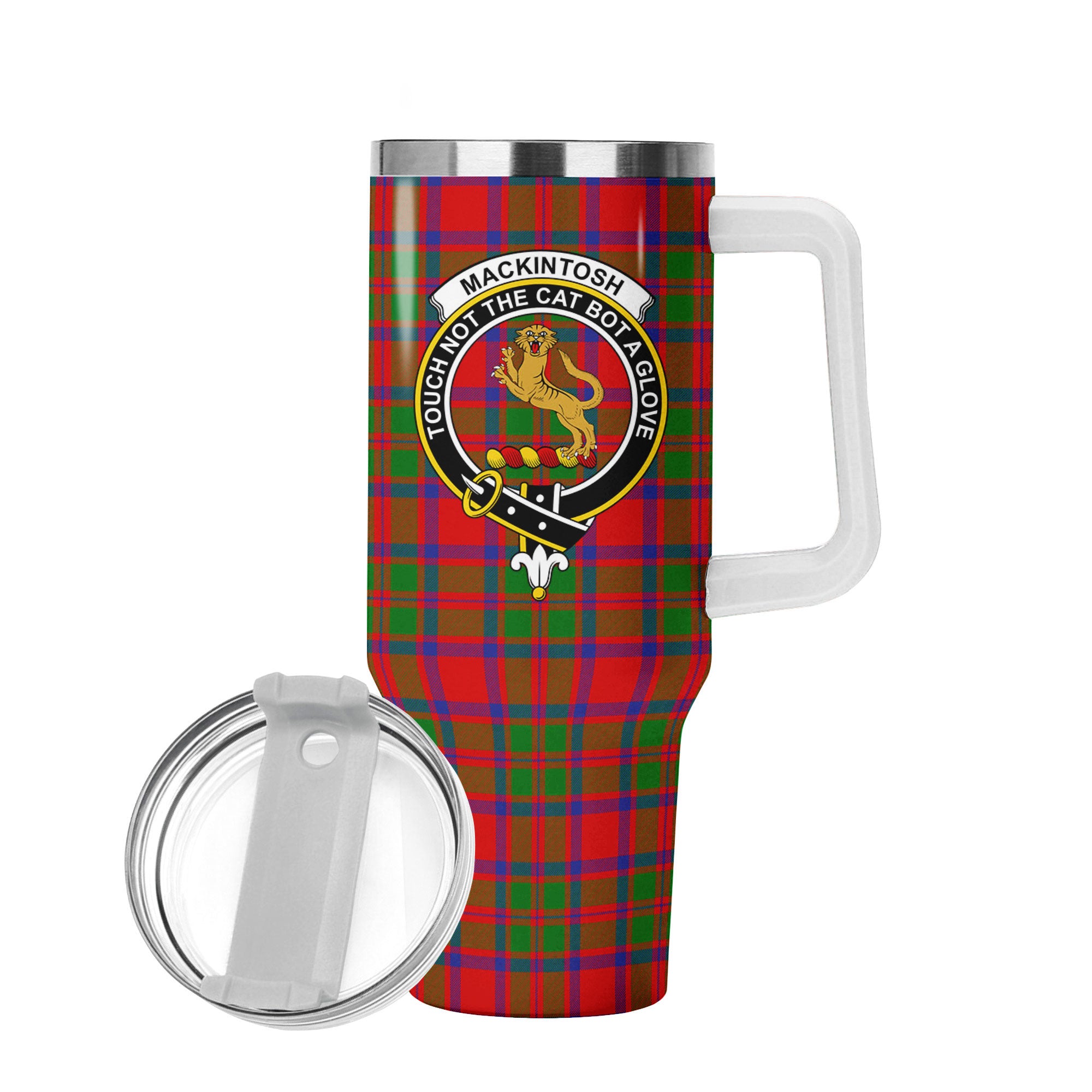 MacKintosh Modern Tartan Crest 40 oz Insulated Tumbler with Handle