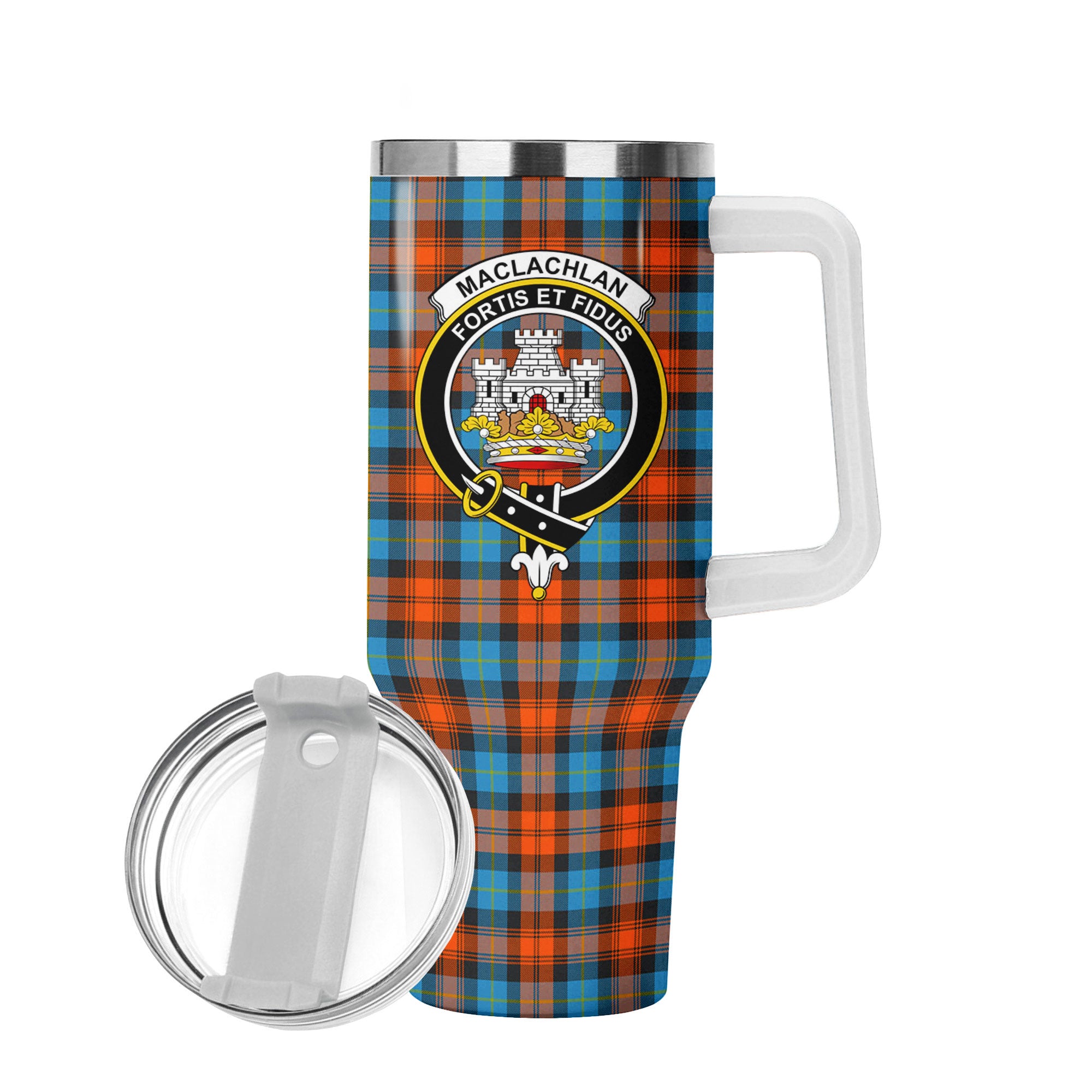 MacLachlan Ancient Tartan Crest 40 oz Insulated Tumbler with Handle