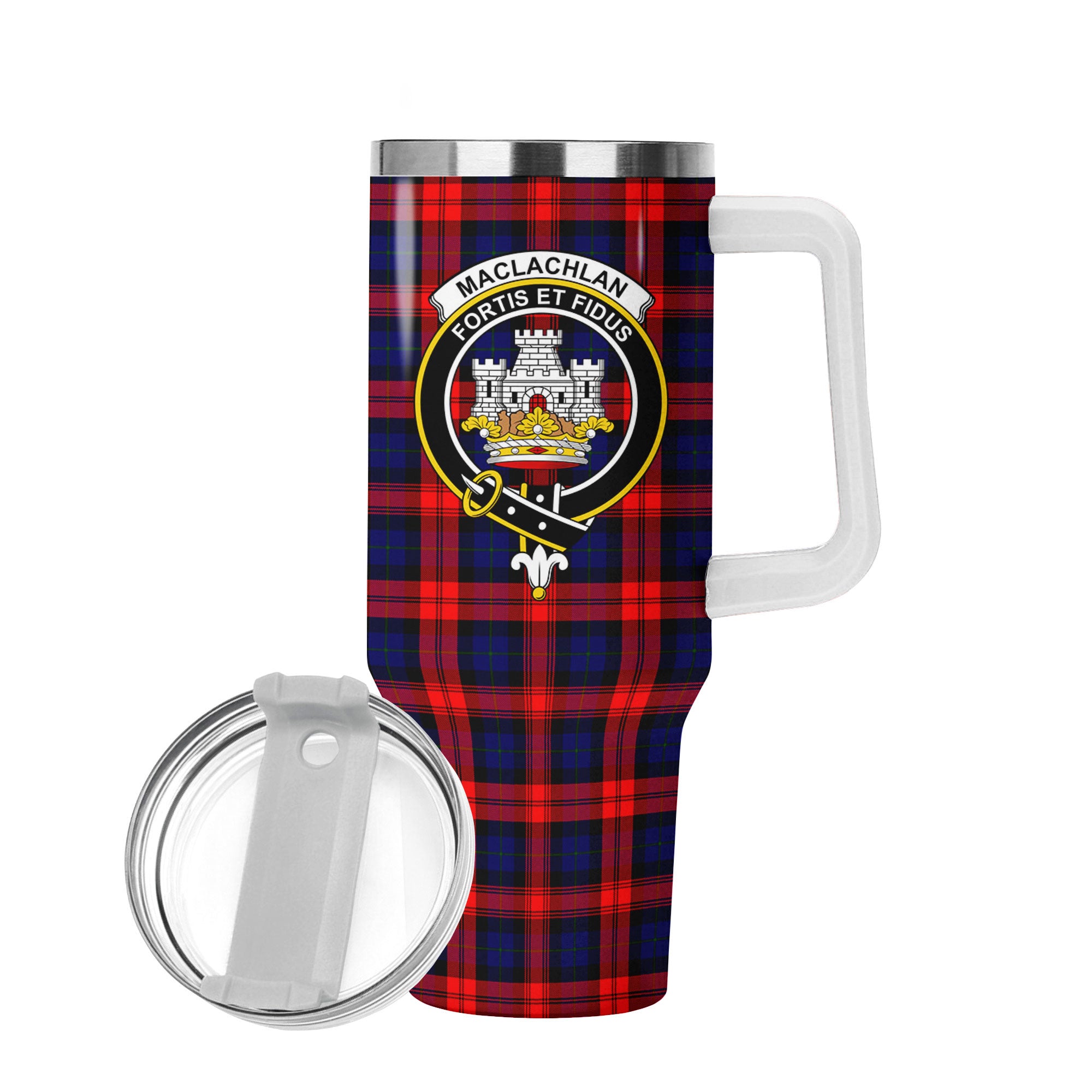 MacLachlan Modern Tartan Crest 40 oz Insulated Tumbler with Handle