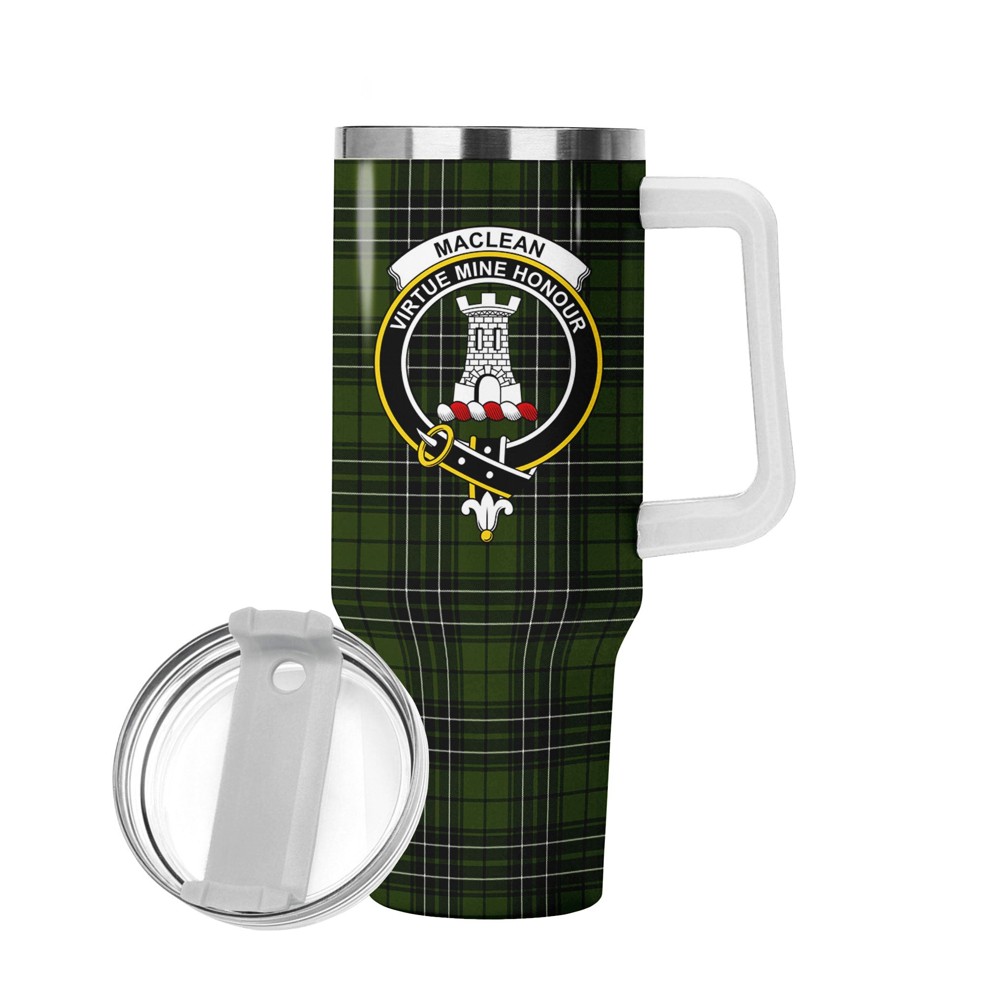 MacLean Hunting Tartan Crest 40 oz Insulated Tumbler with Handle
