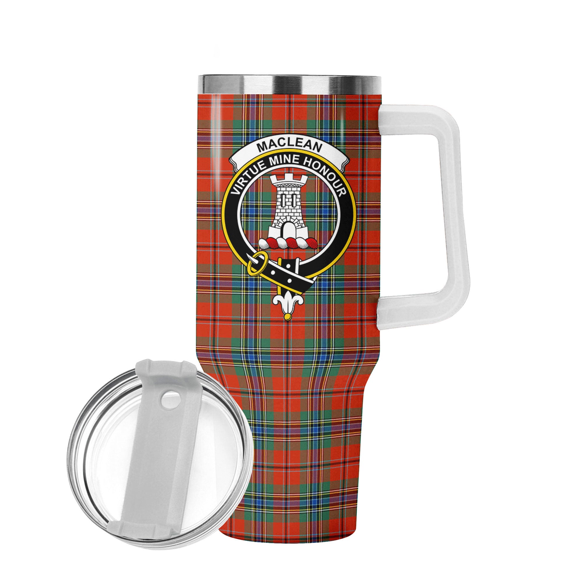 MacLean of Duart Ancient Tartan Crest 40 oz Insulated Tumbler with Handle