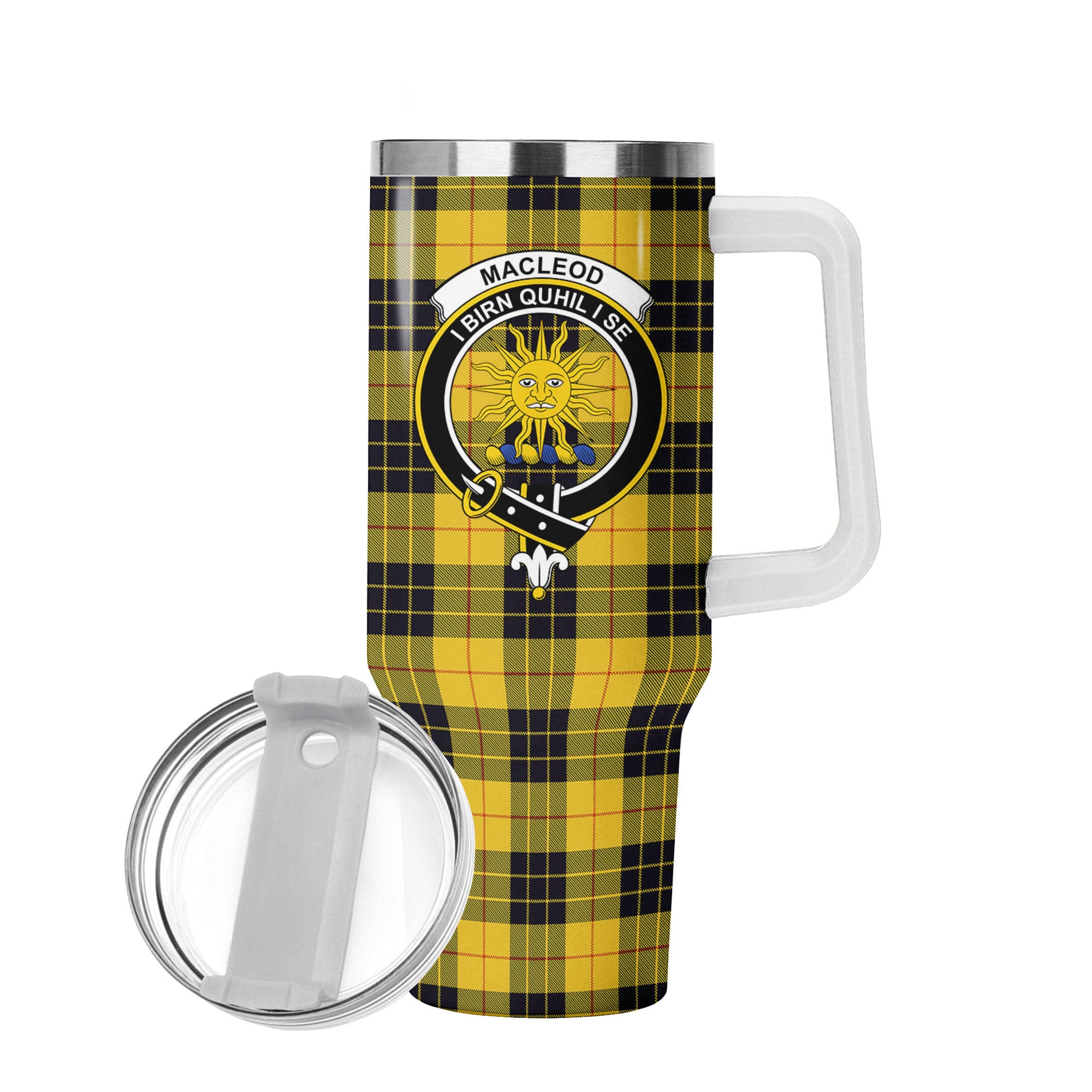 MacLeod of Lewis Ancient Tartan Crest 40 oz Insulated Tumbler with Handle