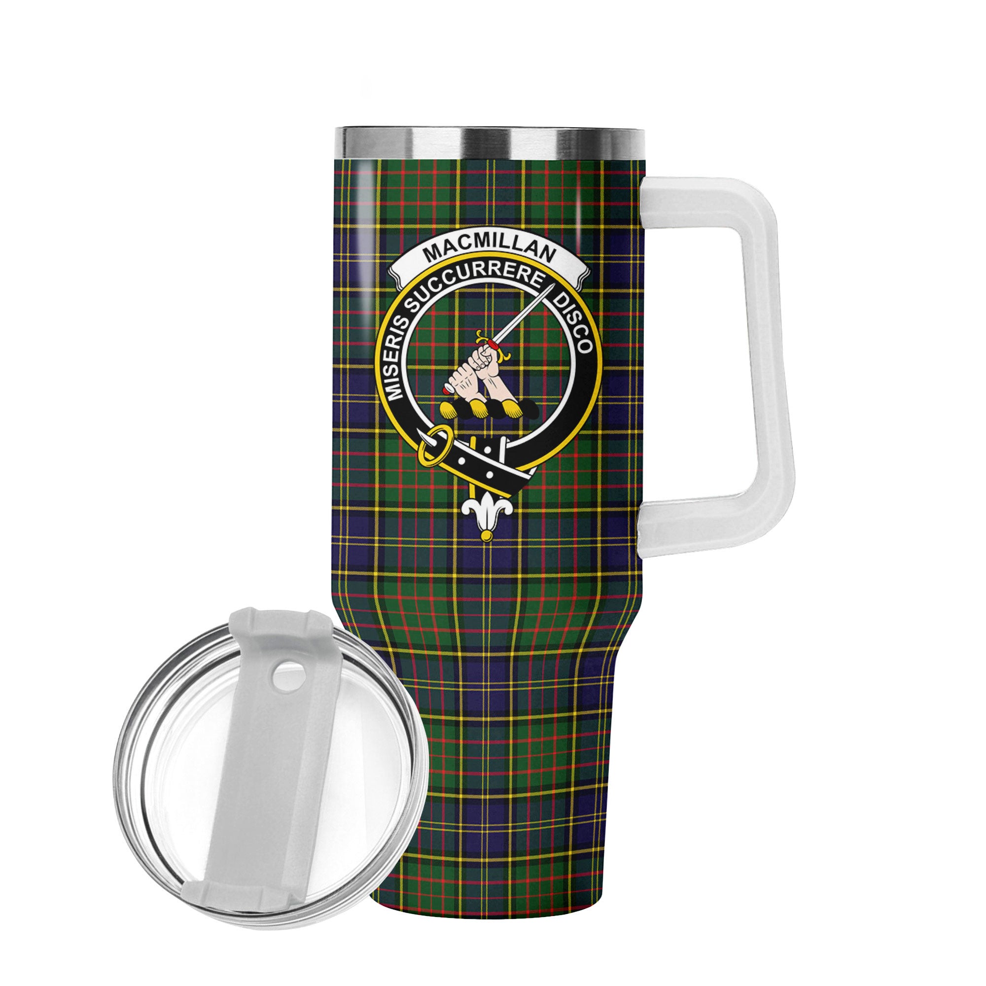 MacMillan Hunting Modern Tartan Crest 40 oz Insulated Tumbler with Handle