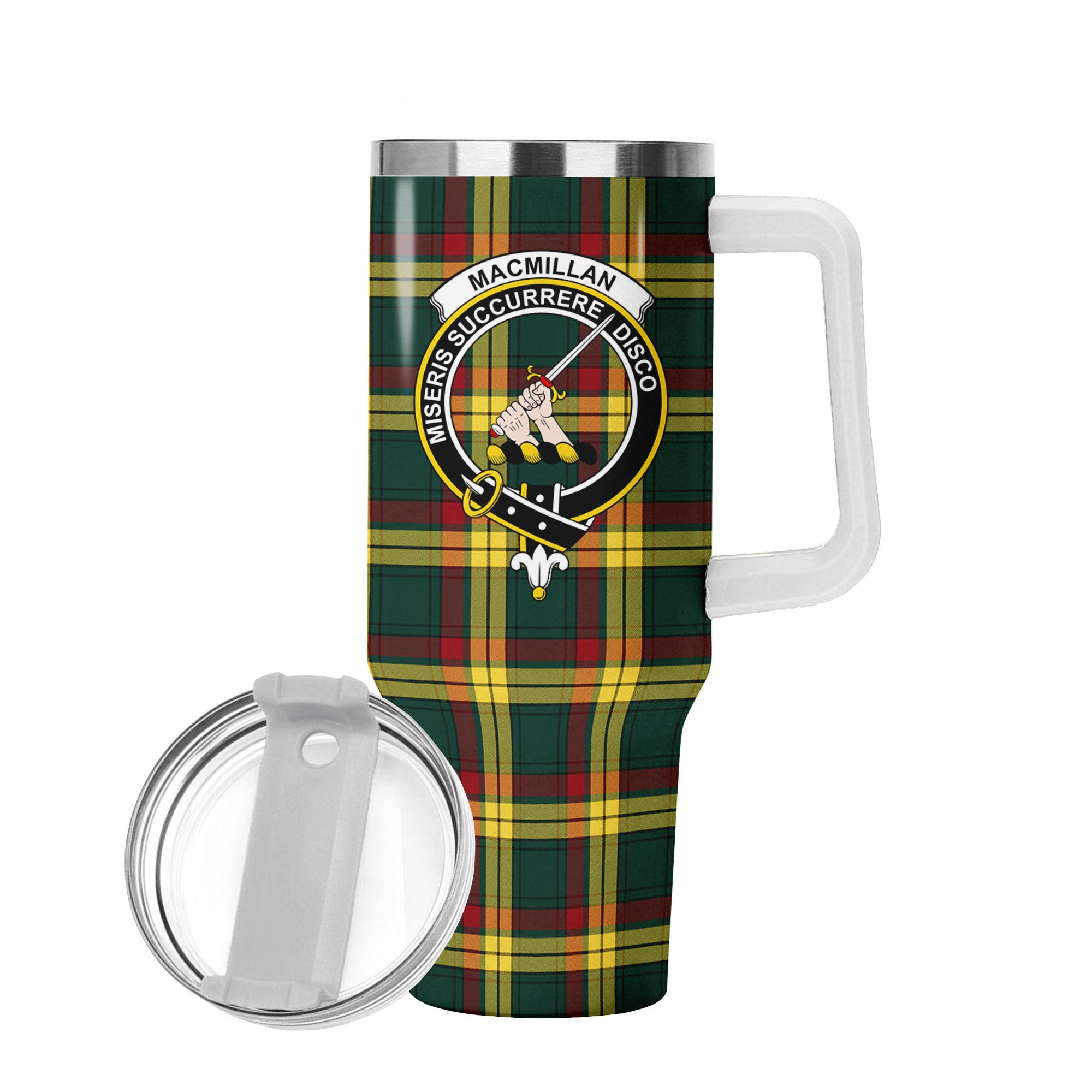 MacMillan Old Modern Tartan Crest 40 oz Insulated Tumbler with Handle