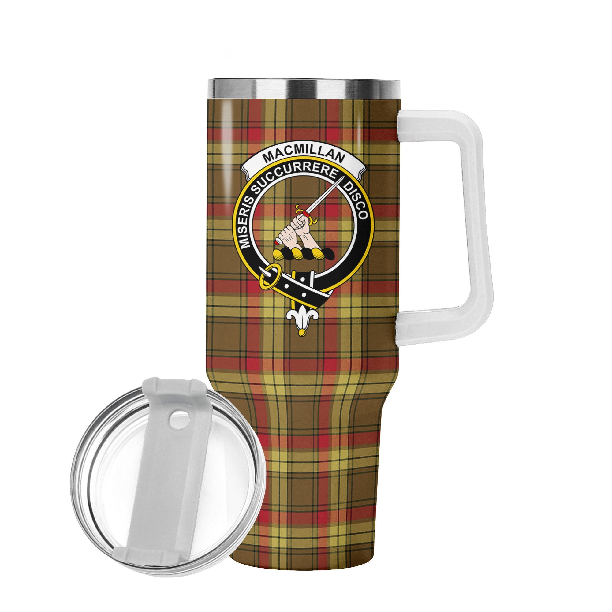 MacMillan Old Weathered Tartan Crest 40 oz Insulated Tumbler with Handle