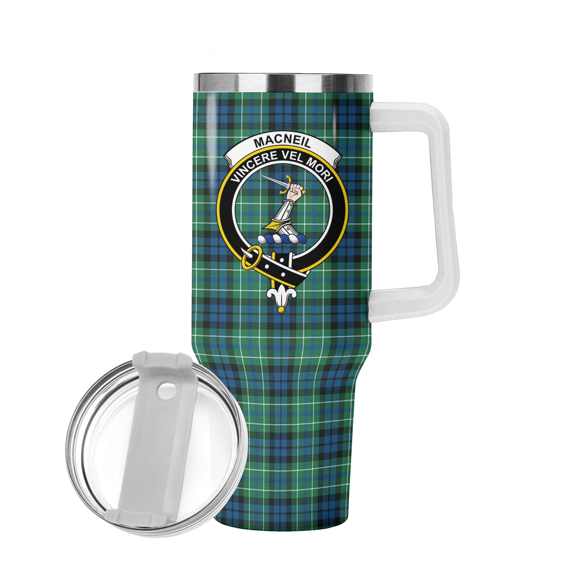 MacNeil of Colonsay Ancient Tartan Crest 40 oz Insulated Tumbler with Handle