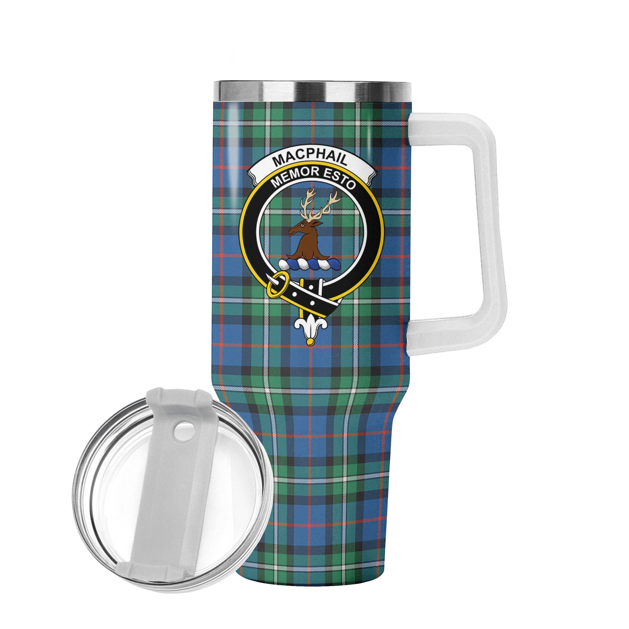 MacPhail Hunting Ancient Tartan Crest 40 oz Insulated Tumbler with Handle