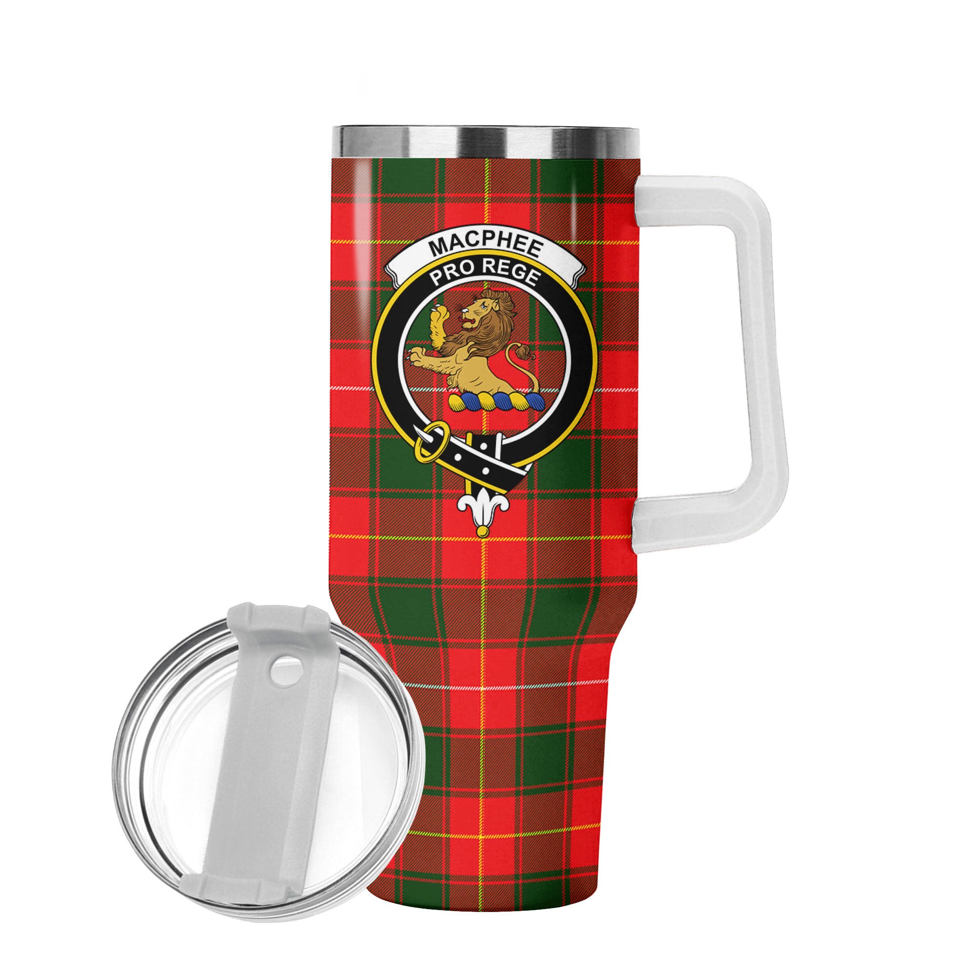 MacPhee Modern Tartan Crest 40 oz Insulated Tumbler with Handle
