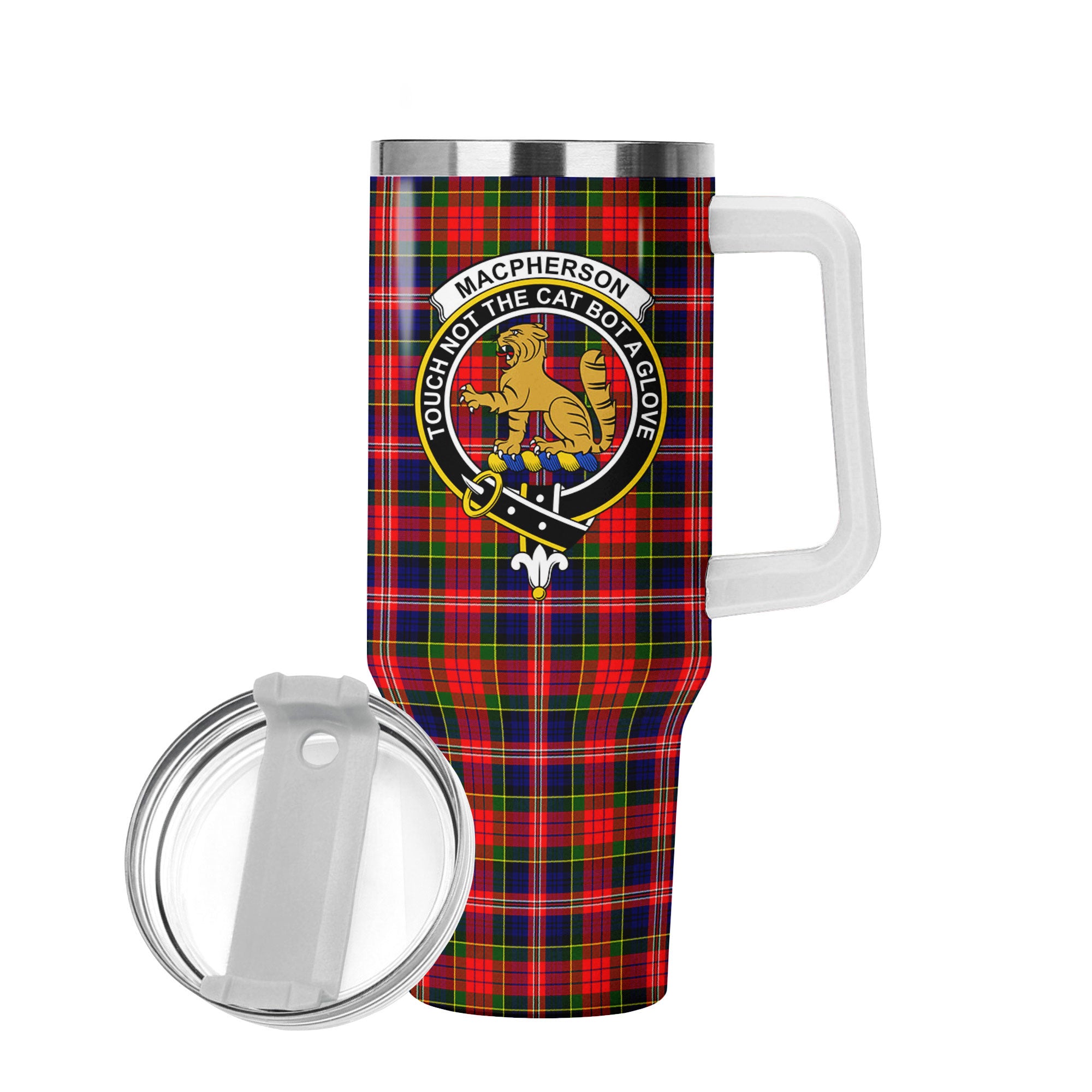 MacPherson Modern Tartan Crest 40 oz Insulated Tumbler with Handle