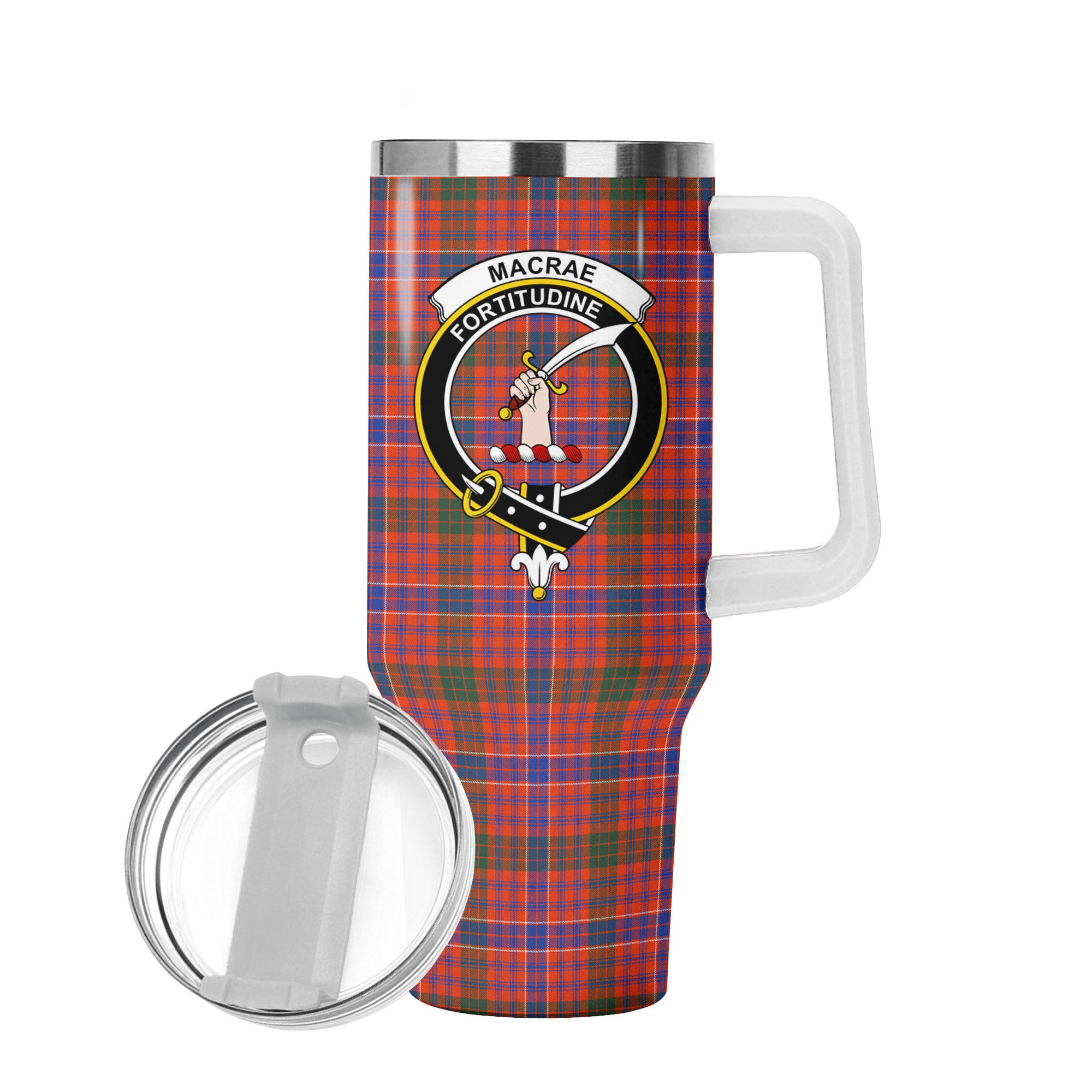 MacRae Ancient Tartan Crest 40 oz Insulated Tumbler with Handle