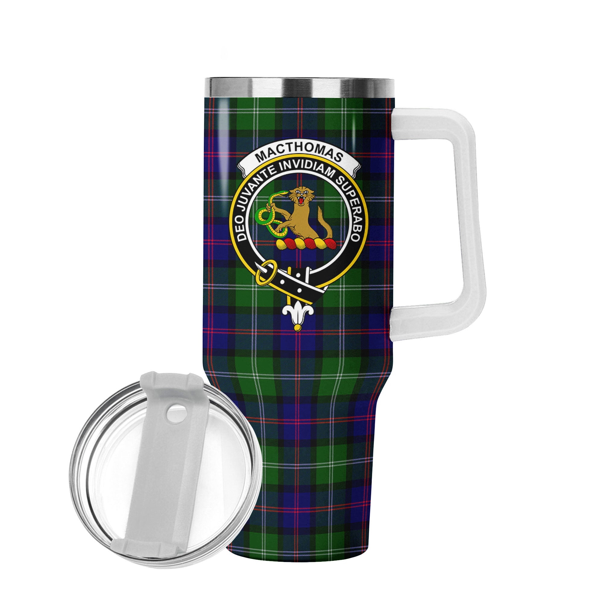 MacThomas Modern Tartan Crest 40 oz Insulated Tumbler with Handle