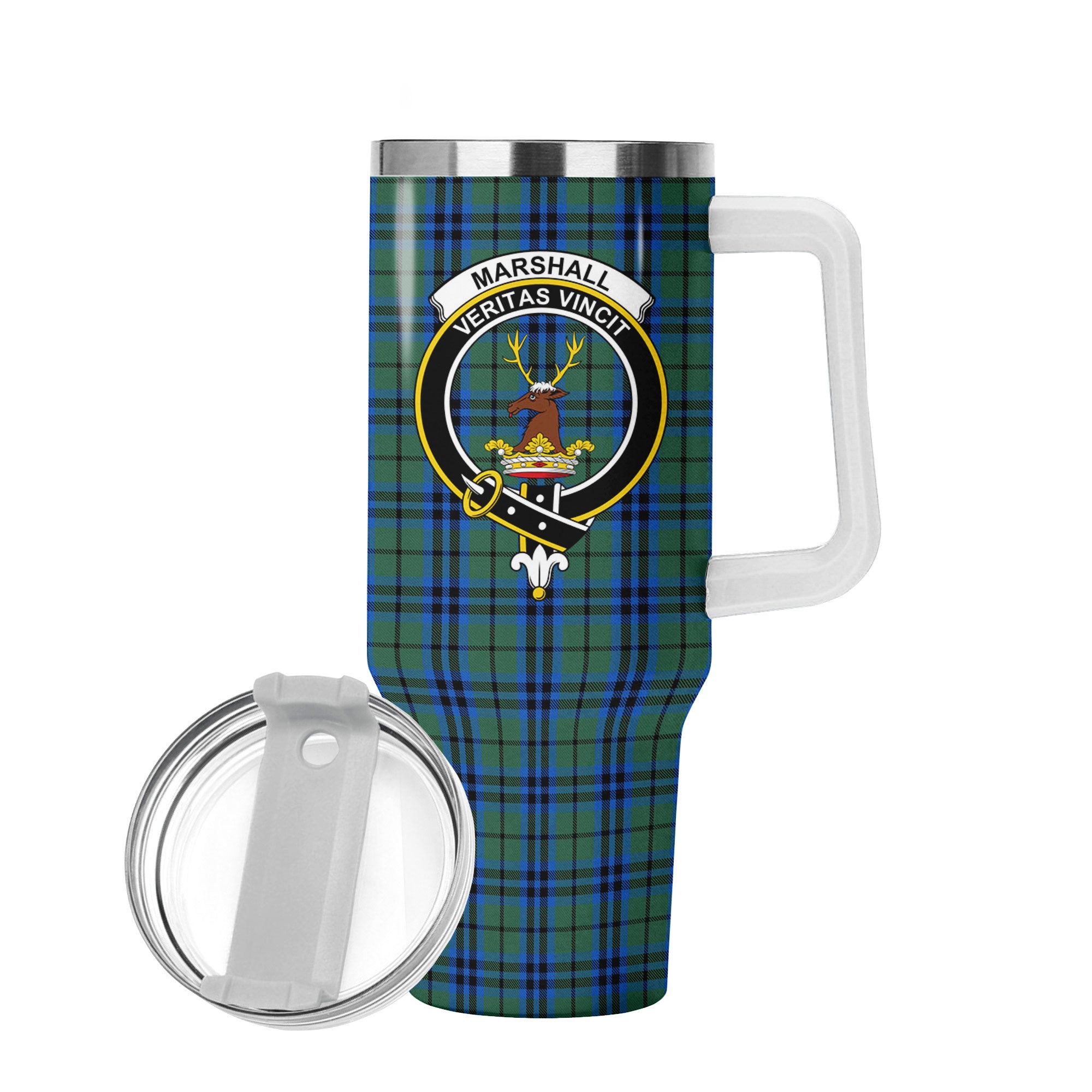 Marshall Tartan Crest 40 oz Insulated Tumbler with Handle