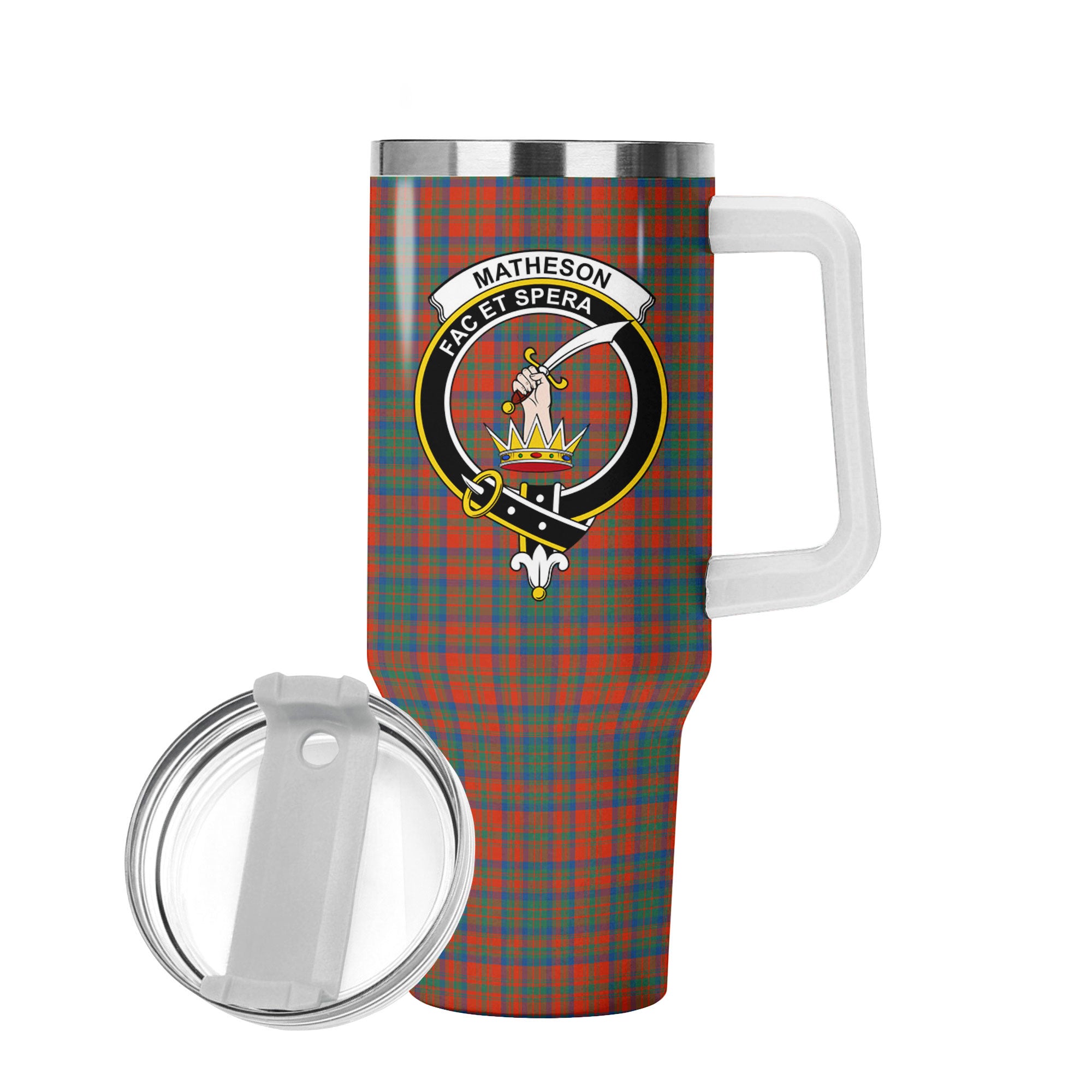 Matheson Ancient Tartan Crest 40 oz Insulated Tumbler with Handle