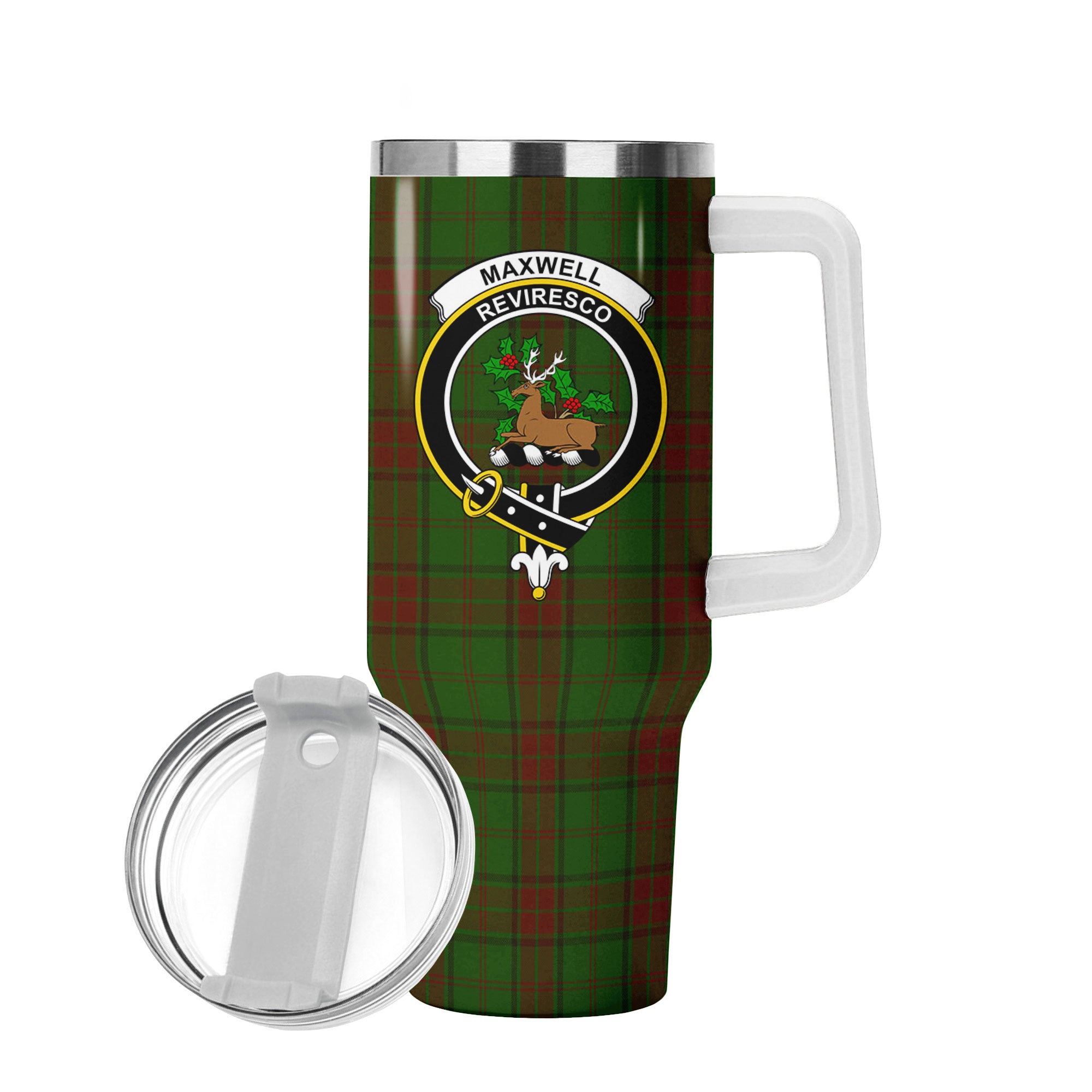 Maxwell Hunting Tartan Crest 40 oz Insulated Tumbler with Handle