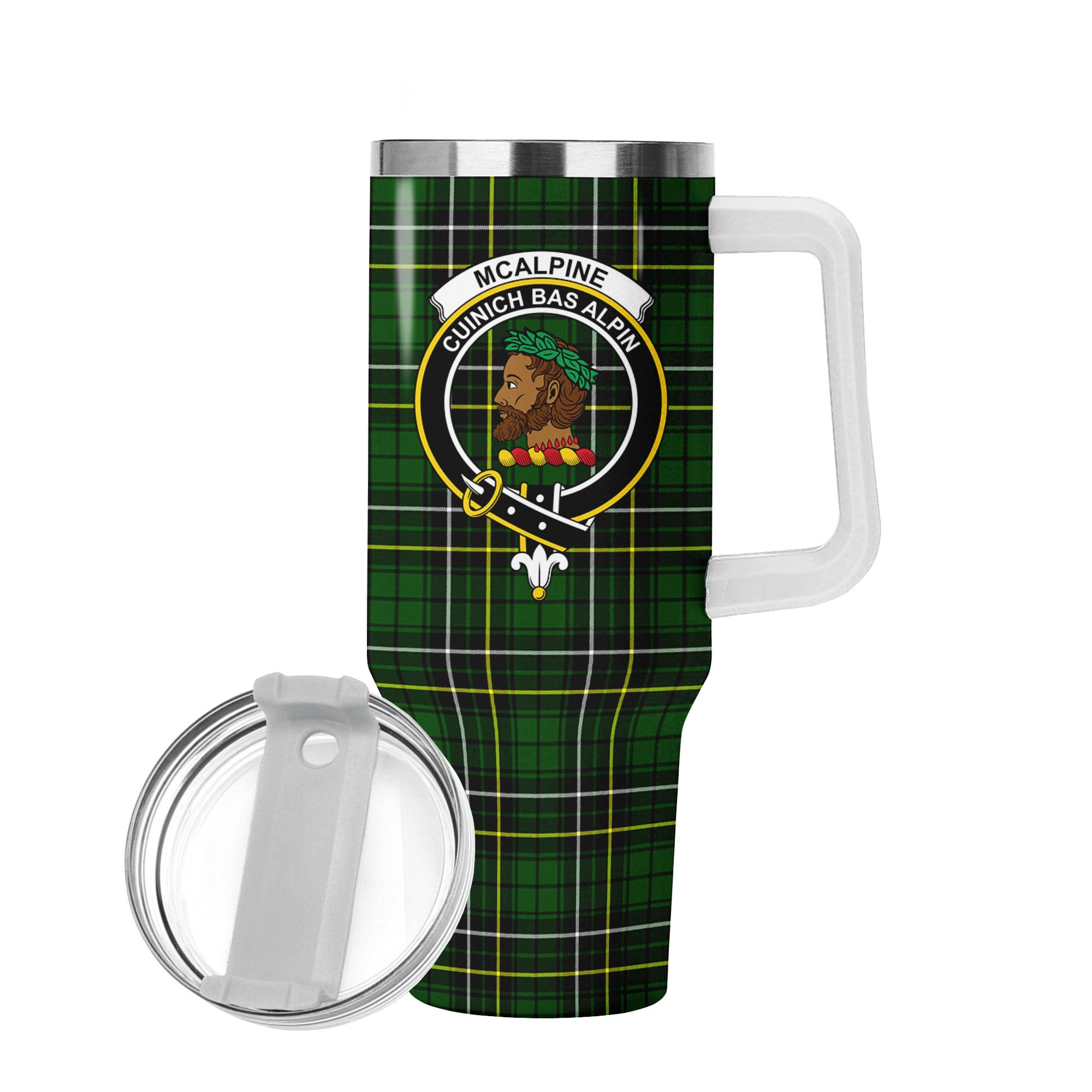 McAlpine Modern Tartan Crest 40 oz Insulated Tumbler with Handle
