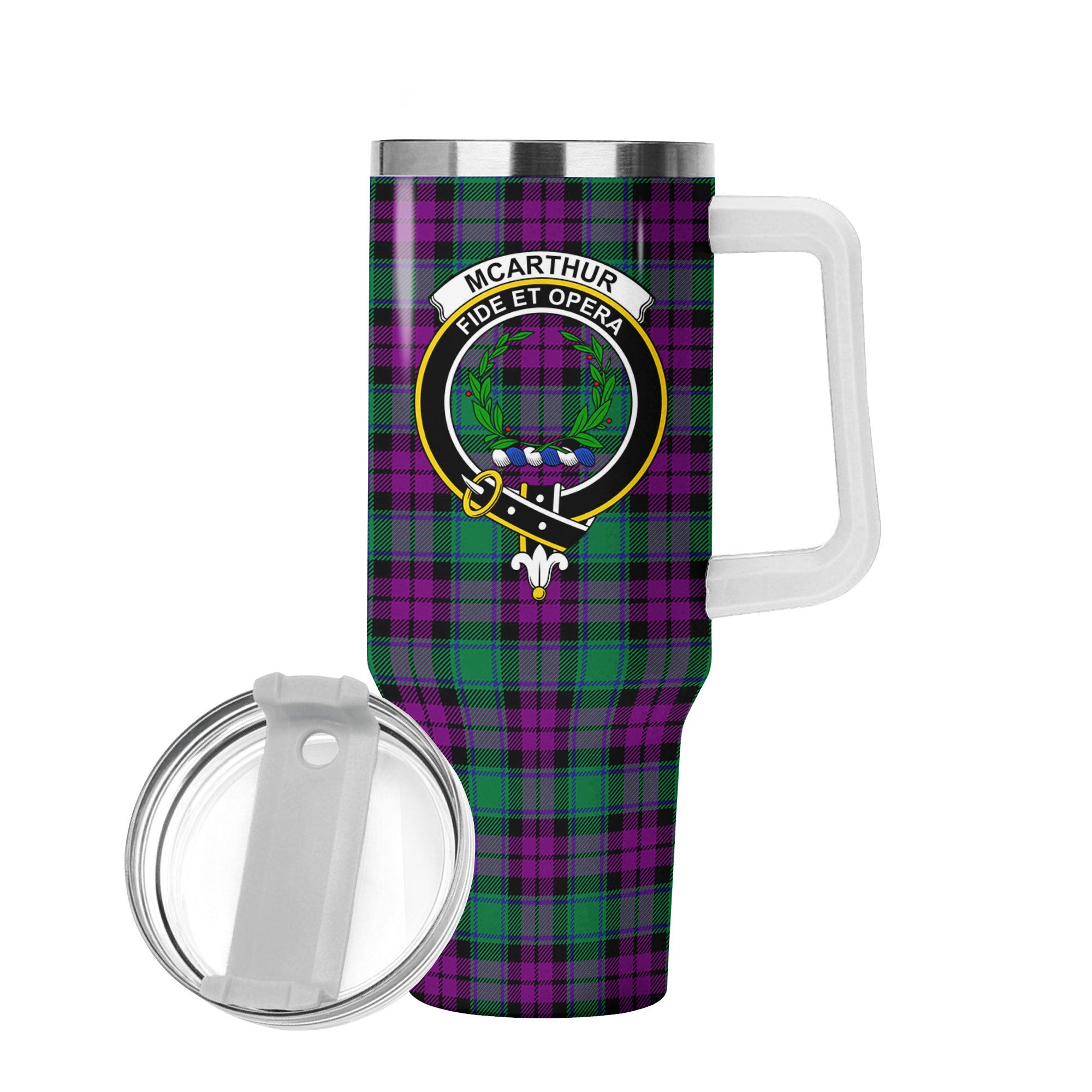 McArthur - Milton Tartan Crest 40 oz Insulated Tumbler with Handle