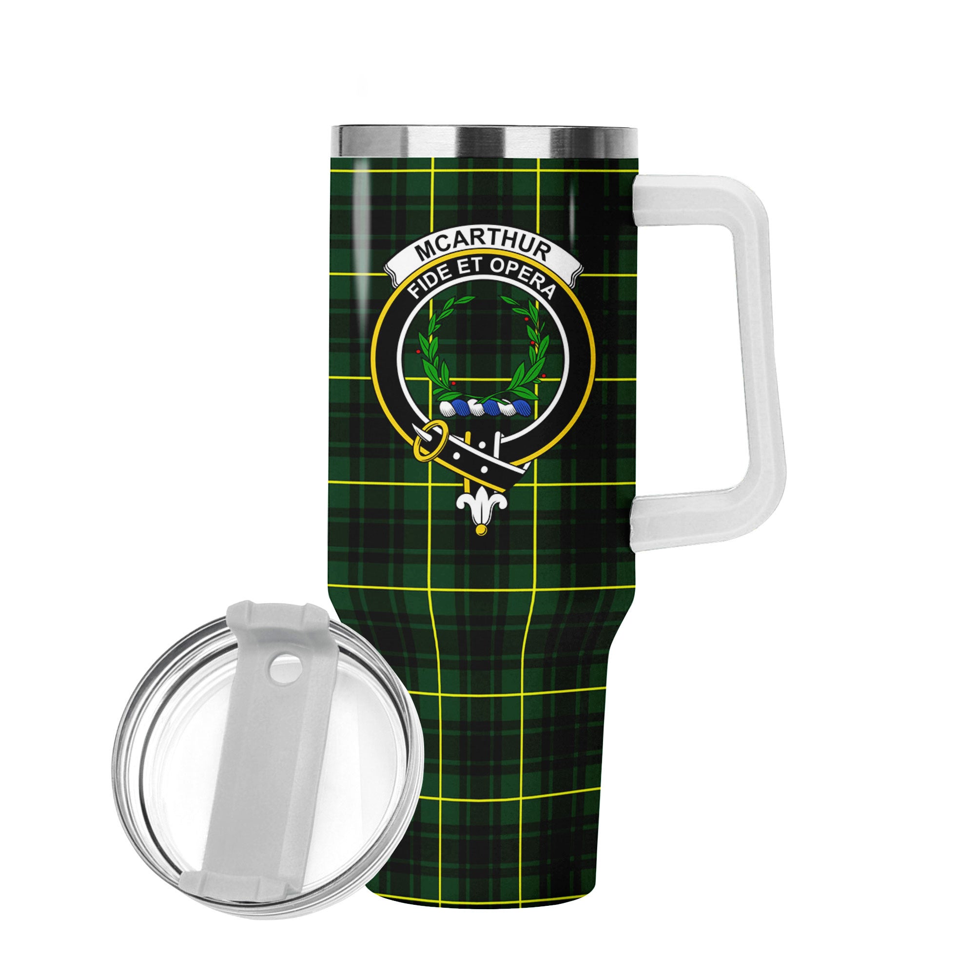 McArthur Modern Tartan Crest 40 oz Insulated Tumbler with Handle