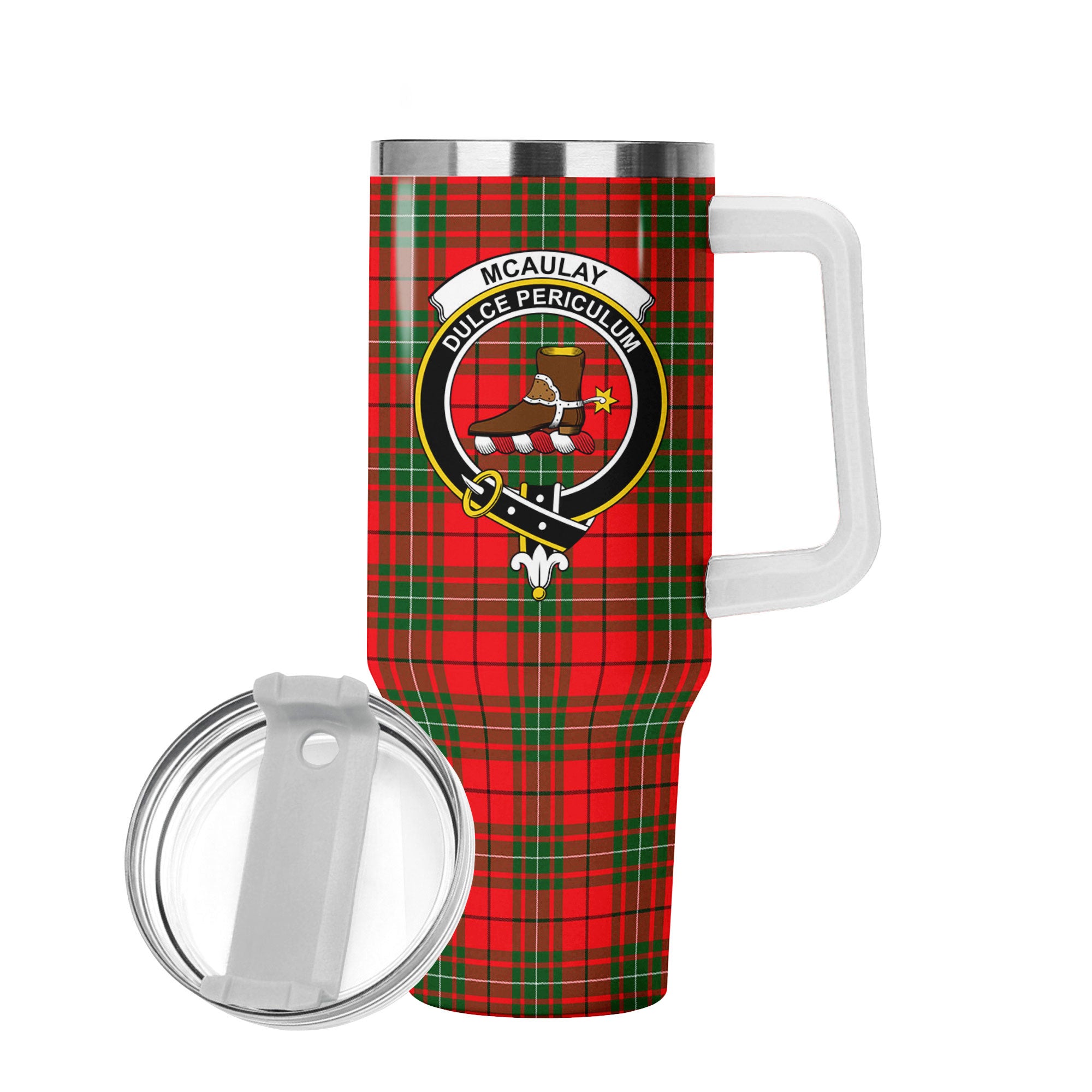 McAulay Modern Tartan Crest 40 oz Insulated Tumbler with Handle