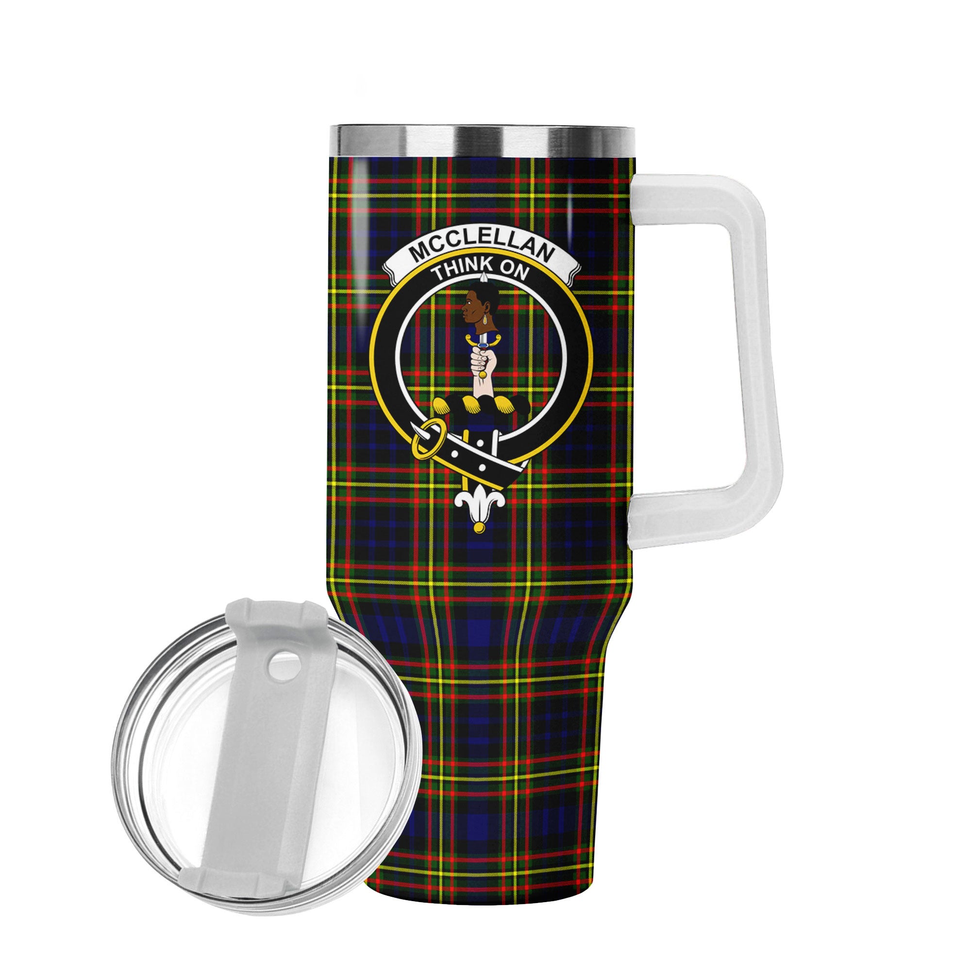 McClellan Modern Tartan Crest 40 oz Insulated Tumbler with Handle