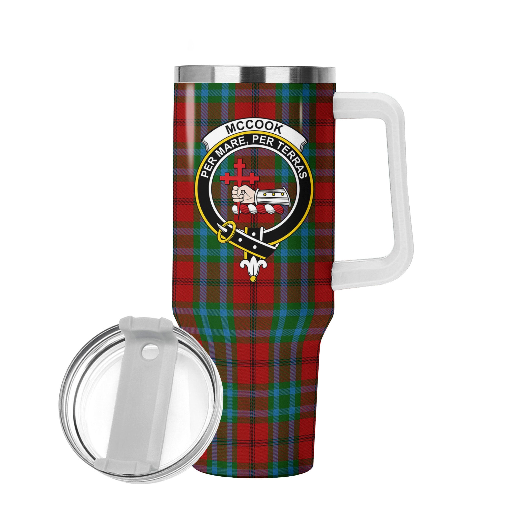 McCook Tartan Crest 40 oz Insulated Tumbler with Handle