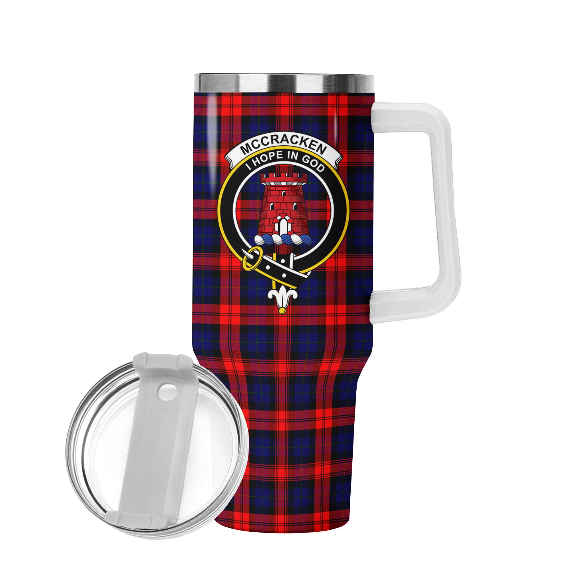 McCracken Tartan Crest 40 oz Insulated Tumbler with Handle