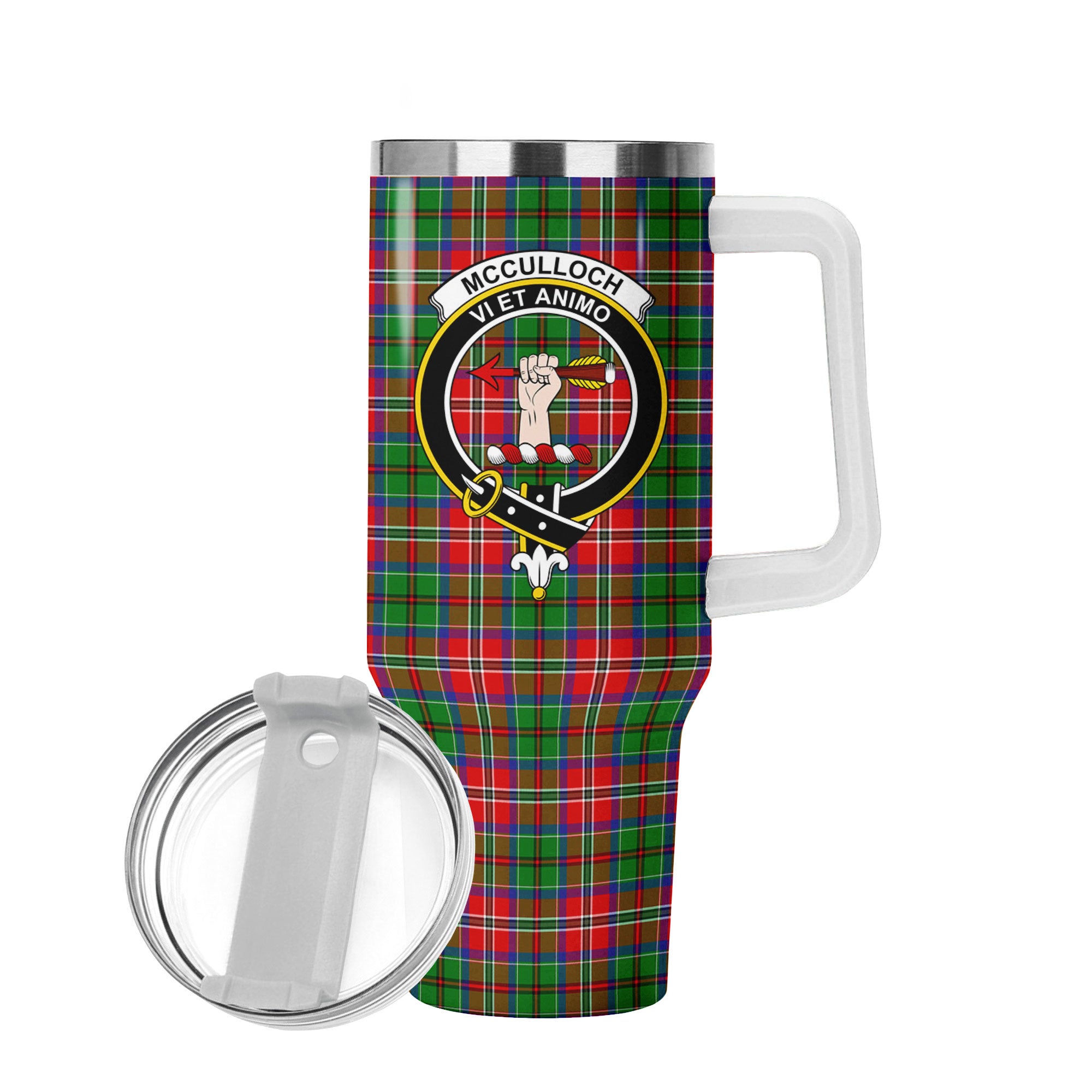 McCulloch Tartan Crest 40 oz Insulated Tumbler with Handle