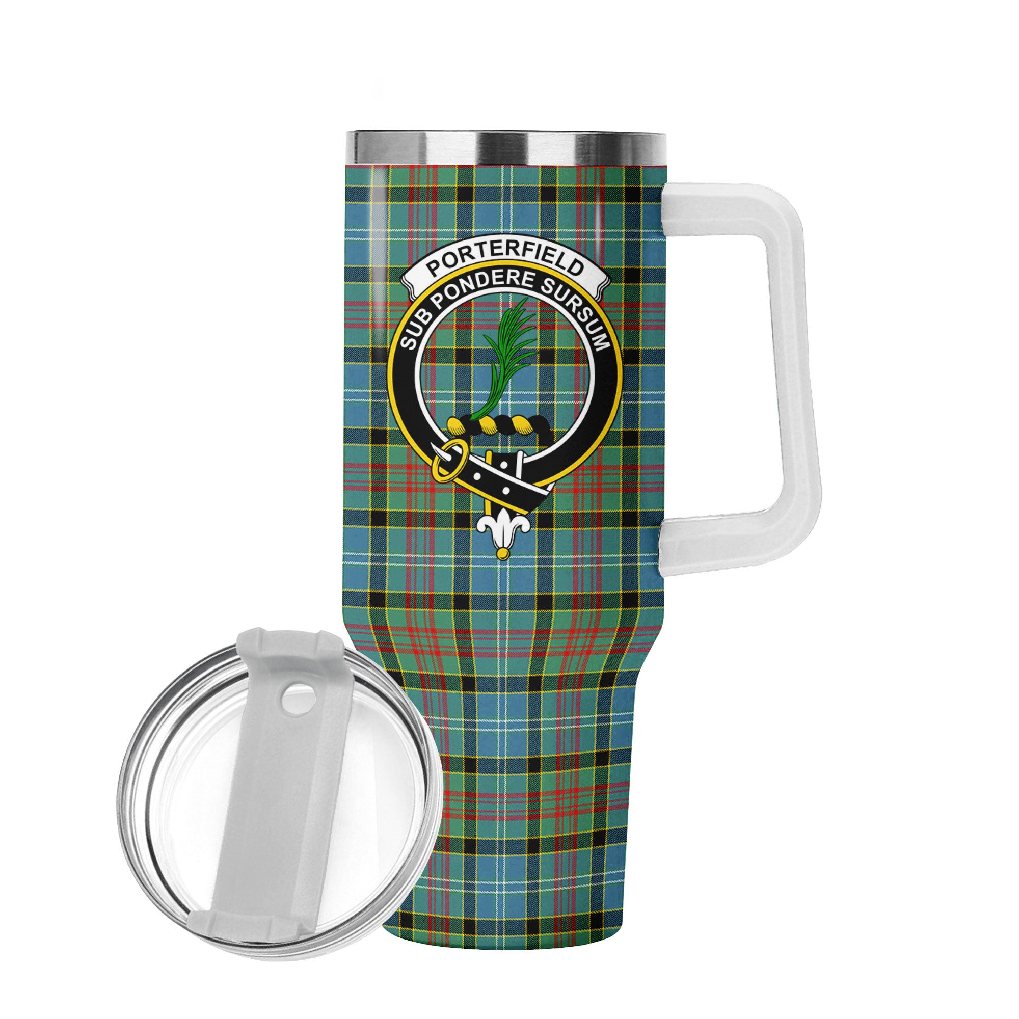 Porterfield Tartan Crest 40 oz Insulated Tumbler with Handle