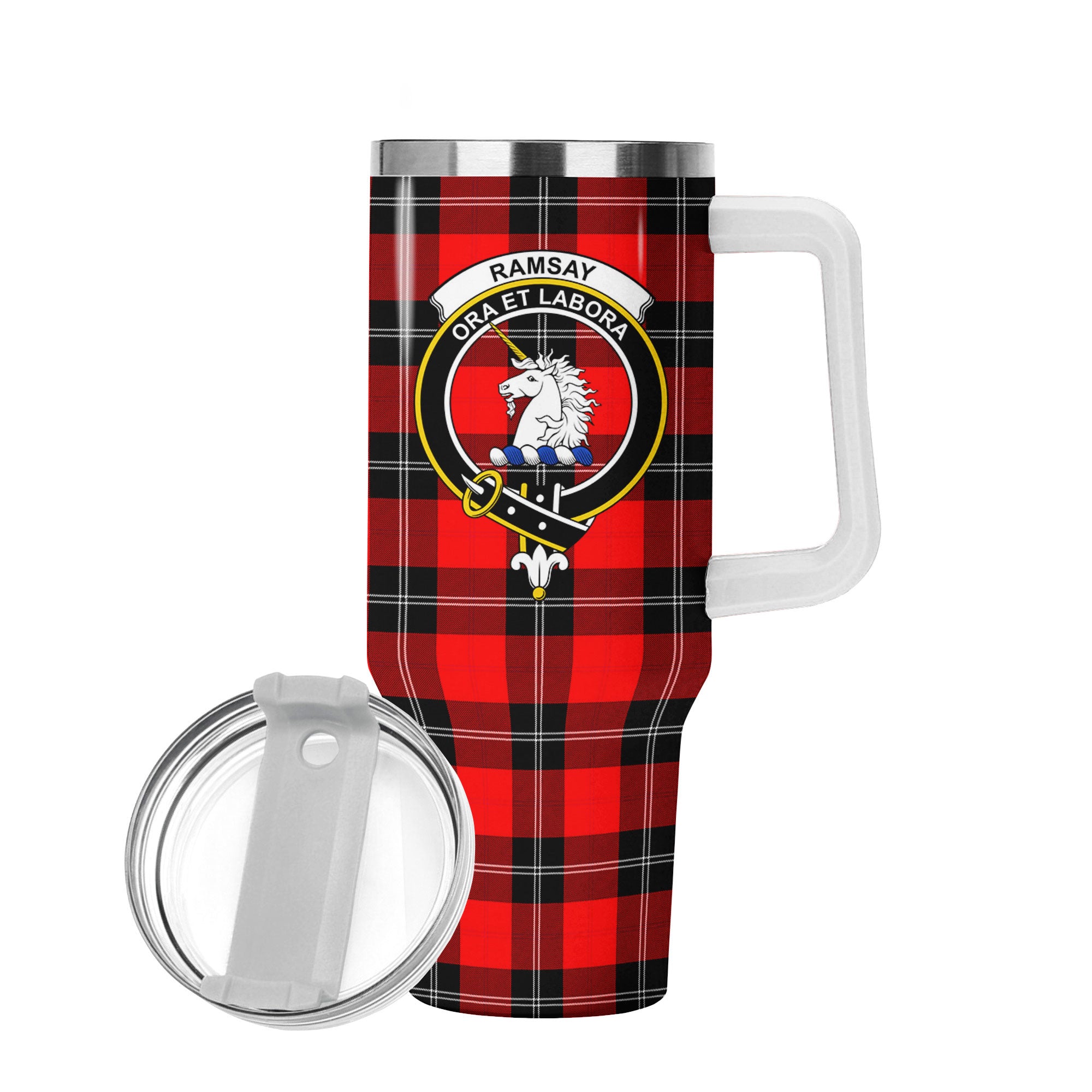 Ramsay Modern Tartan Crest 40 oz Insulated Tumbler with Handle