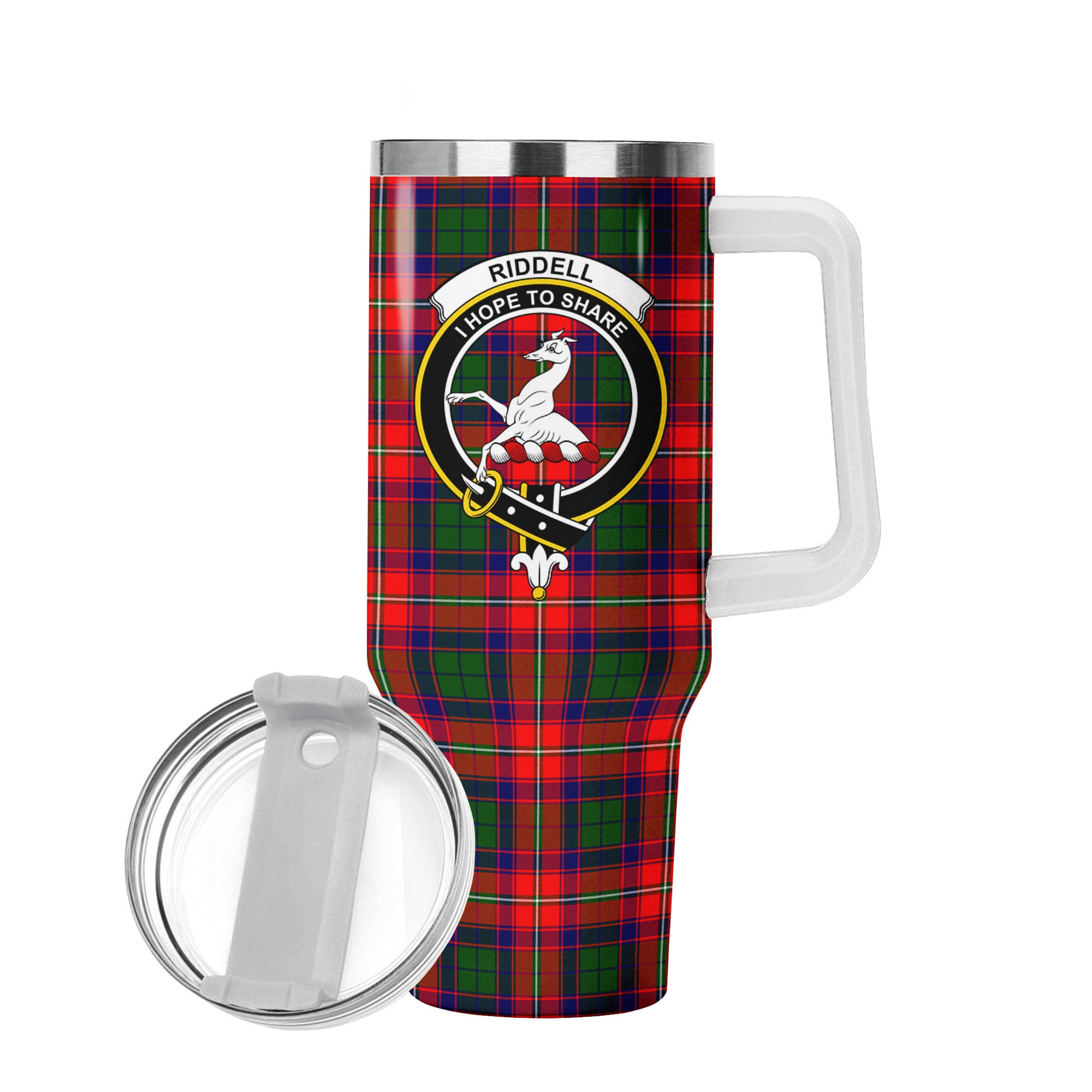 Riddell Tartan Crest 40 oz Insulated Tumbler with Handle