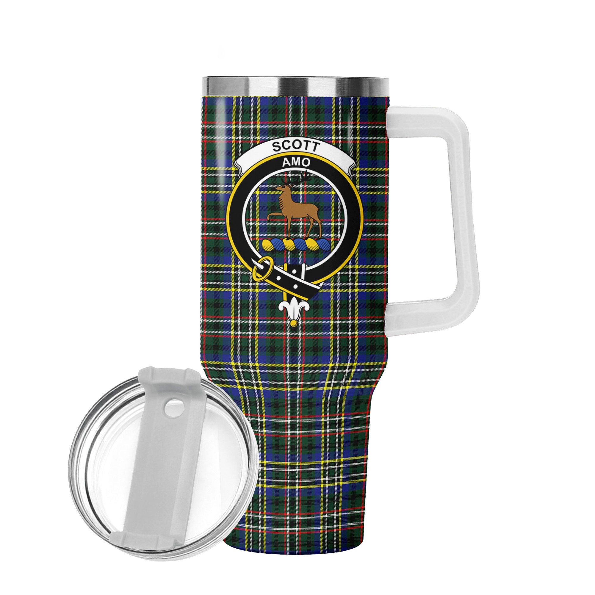 Scott Green Modern Tartan Crest 40 oz Insulated Tumbler with Handle