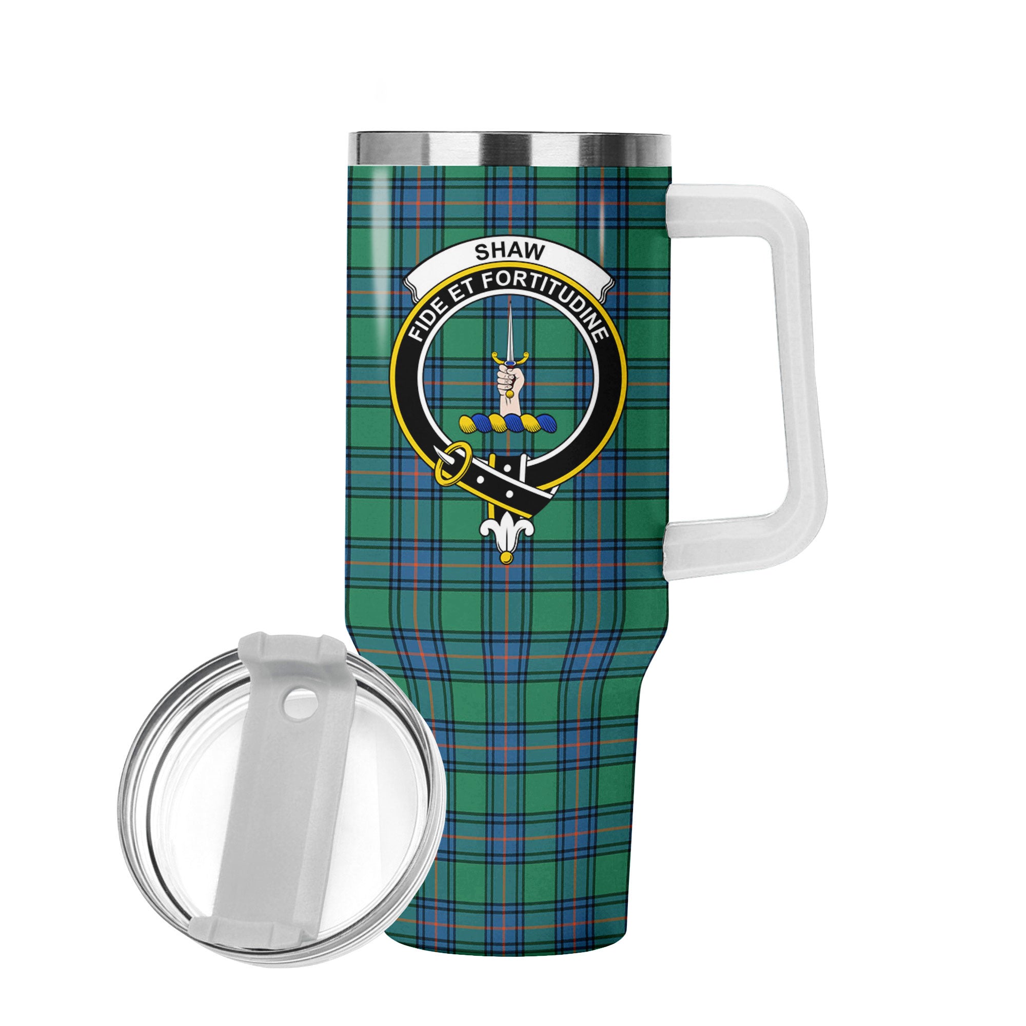 Shaw Ancient Tartan Crest 40 oz Insulated Tumbler with Handle