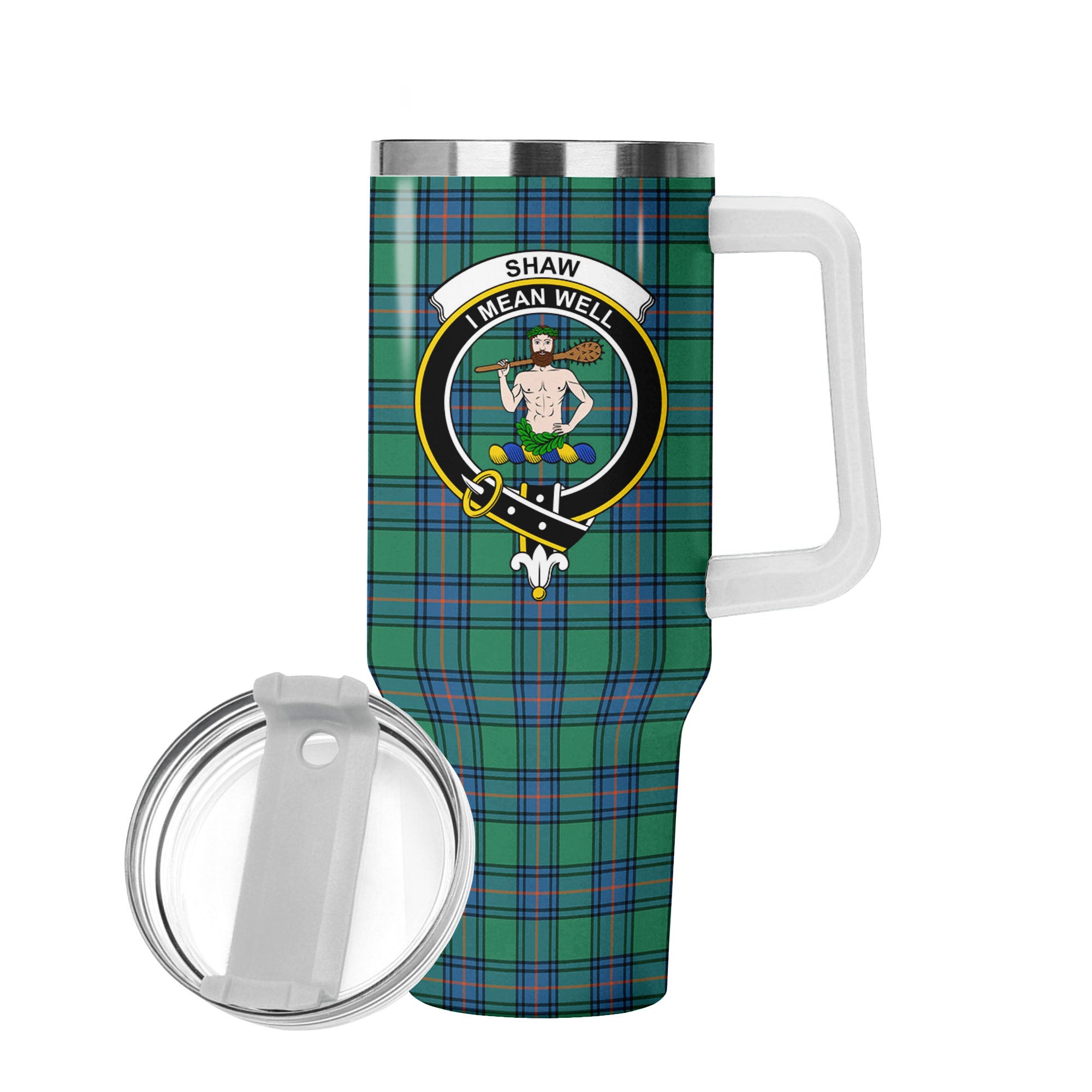 Shaw (of Sauchie) Ancient Tartan Crest 40 oz Insulated Tumbler with Handle