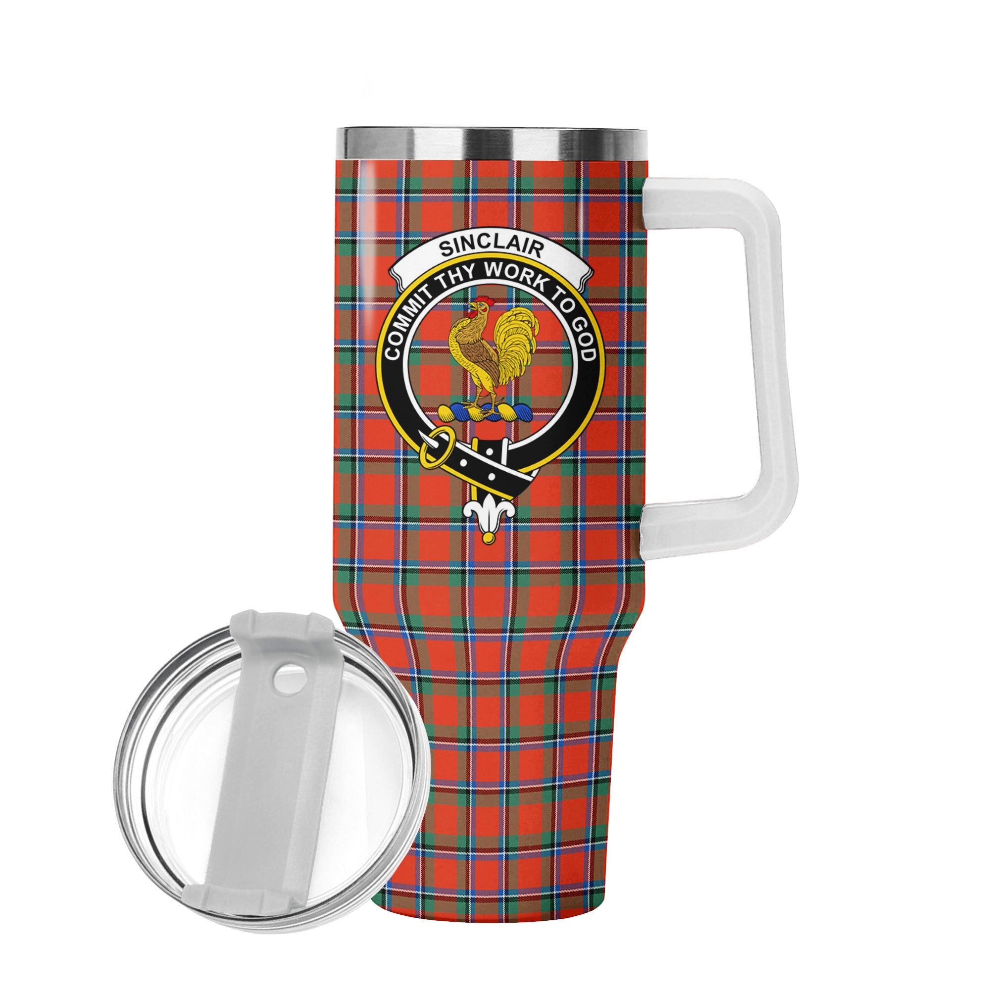 Sinclair Ancient Tartan Crest 40 oz Insulated Tumbler with Handle