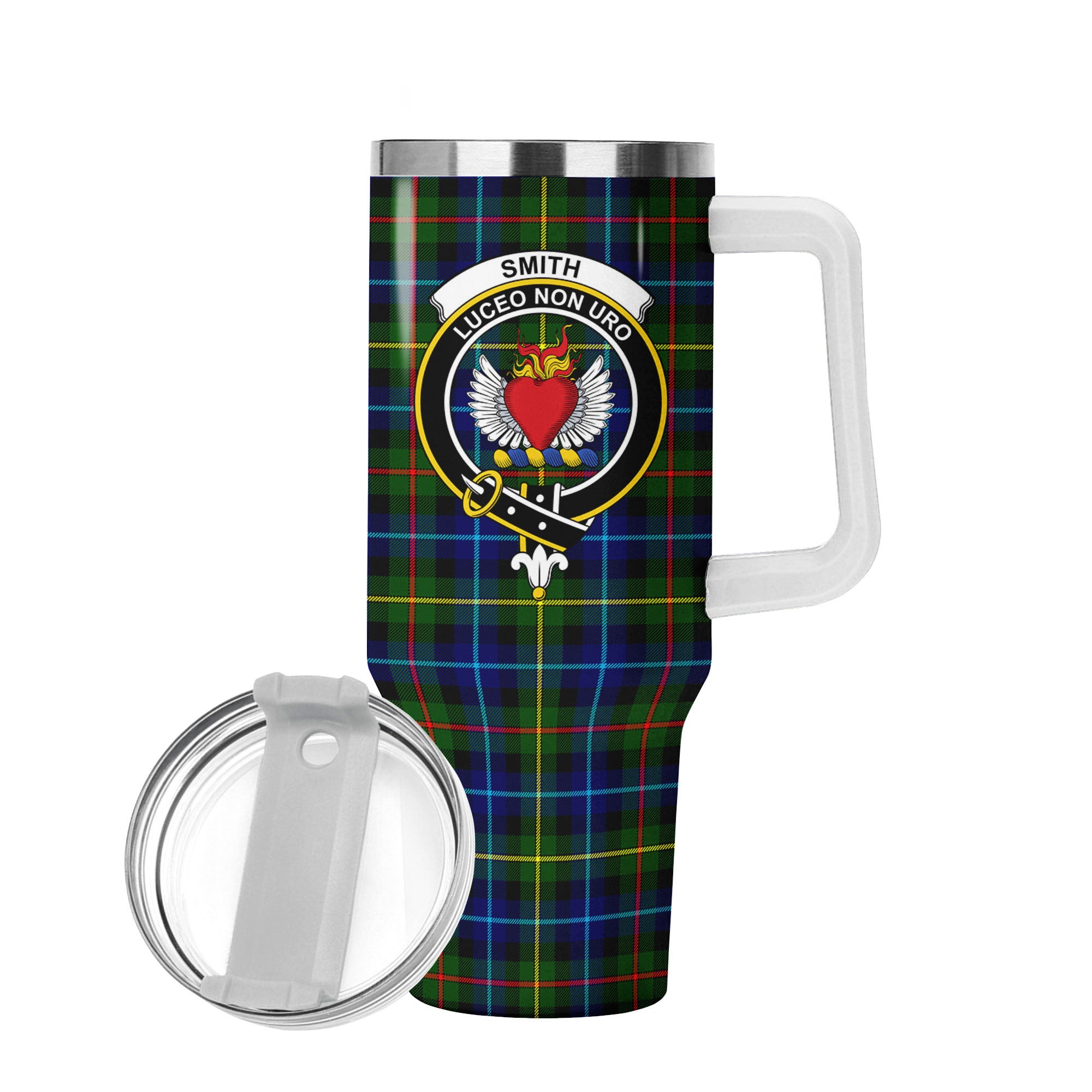 Smith Modern Tartan Crest 40 oz Insulated Tumbler with Handle