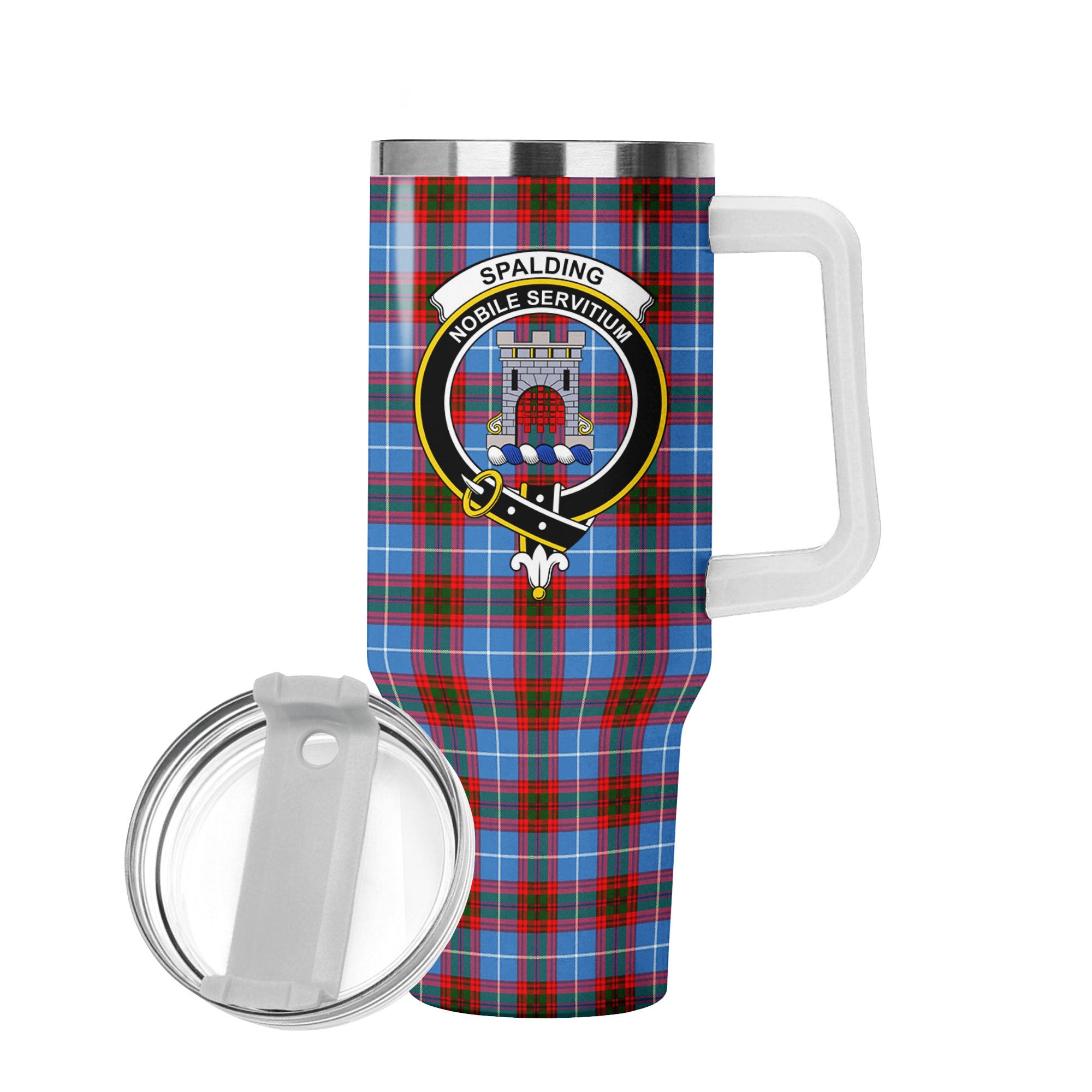 Spalding Tartan Crest 40 oz Insulated Tumbler with Handle
