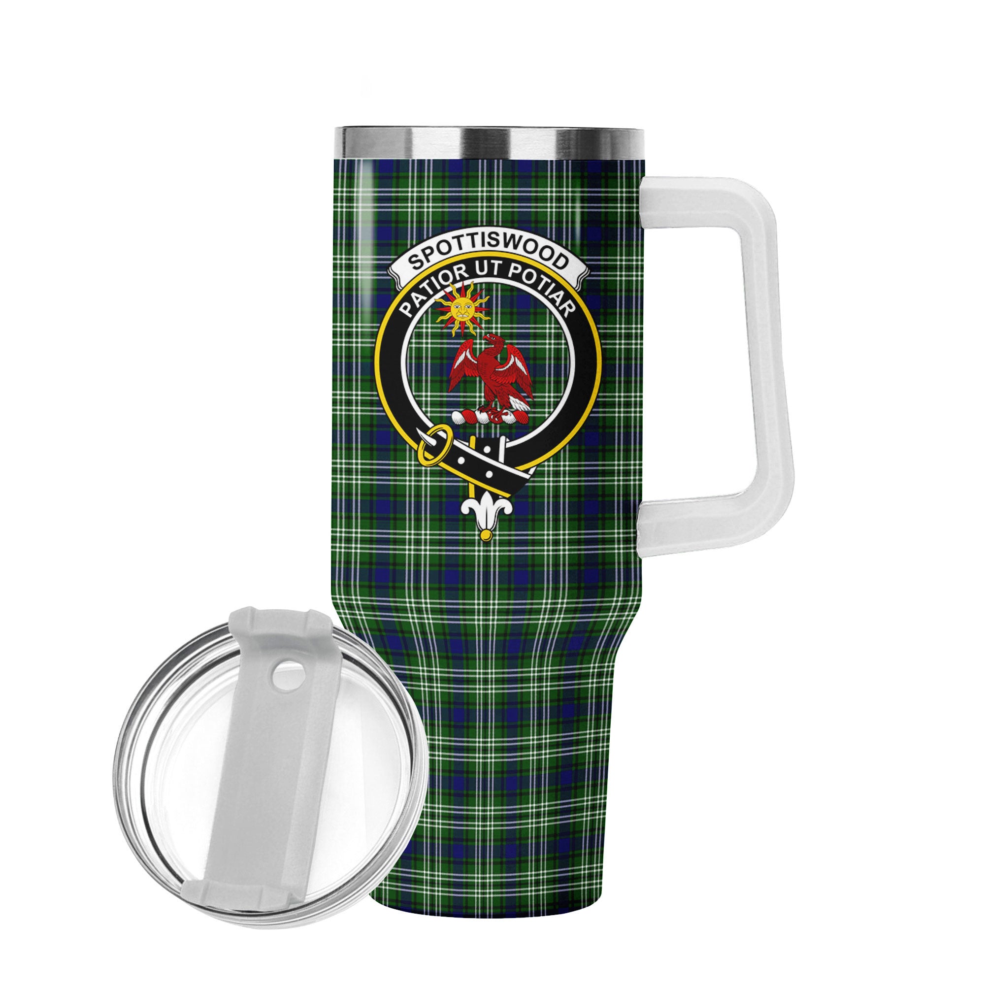 Spottiswood Tartan Crest 40 oz Insulated Tumbler with Handle