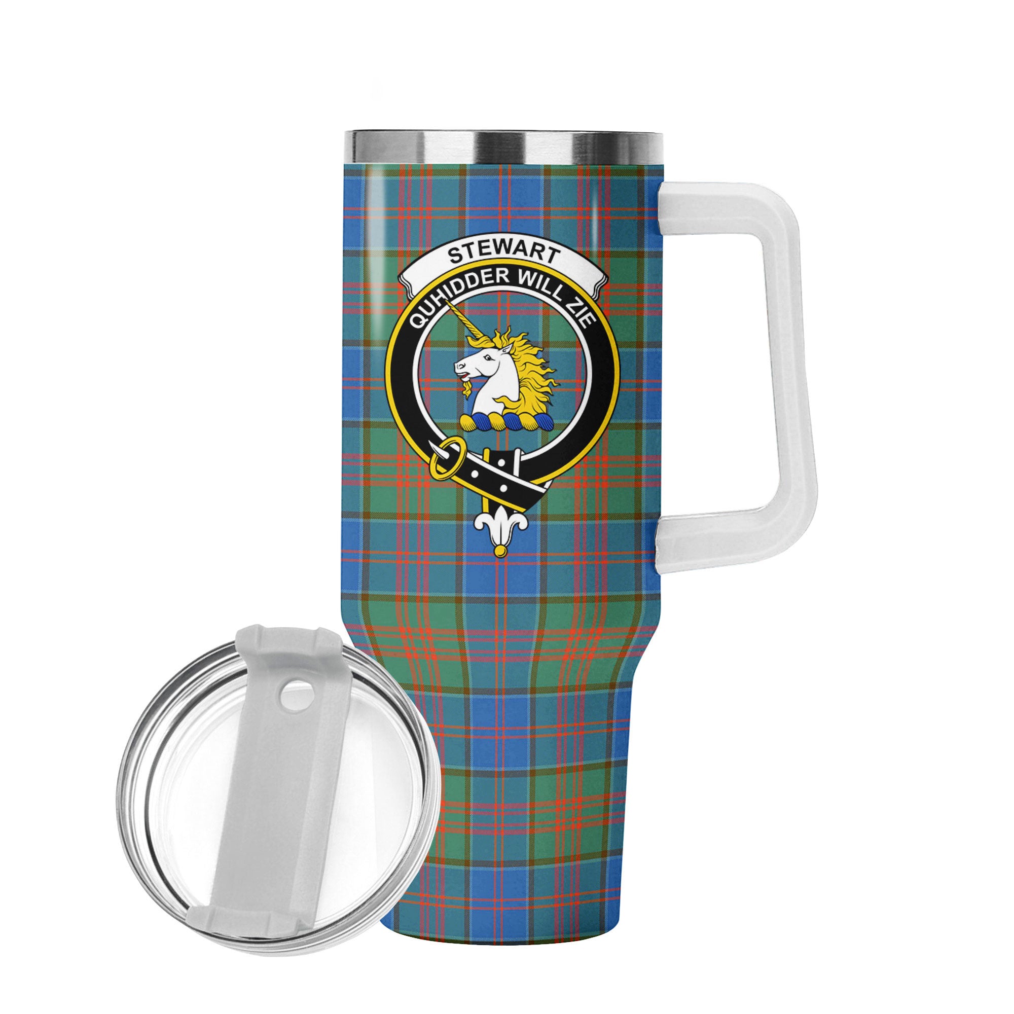 Stewart of Appin Hunting Ancient Tartan Crest 40 oz Insulated Tumbler with Handle