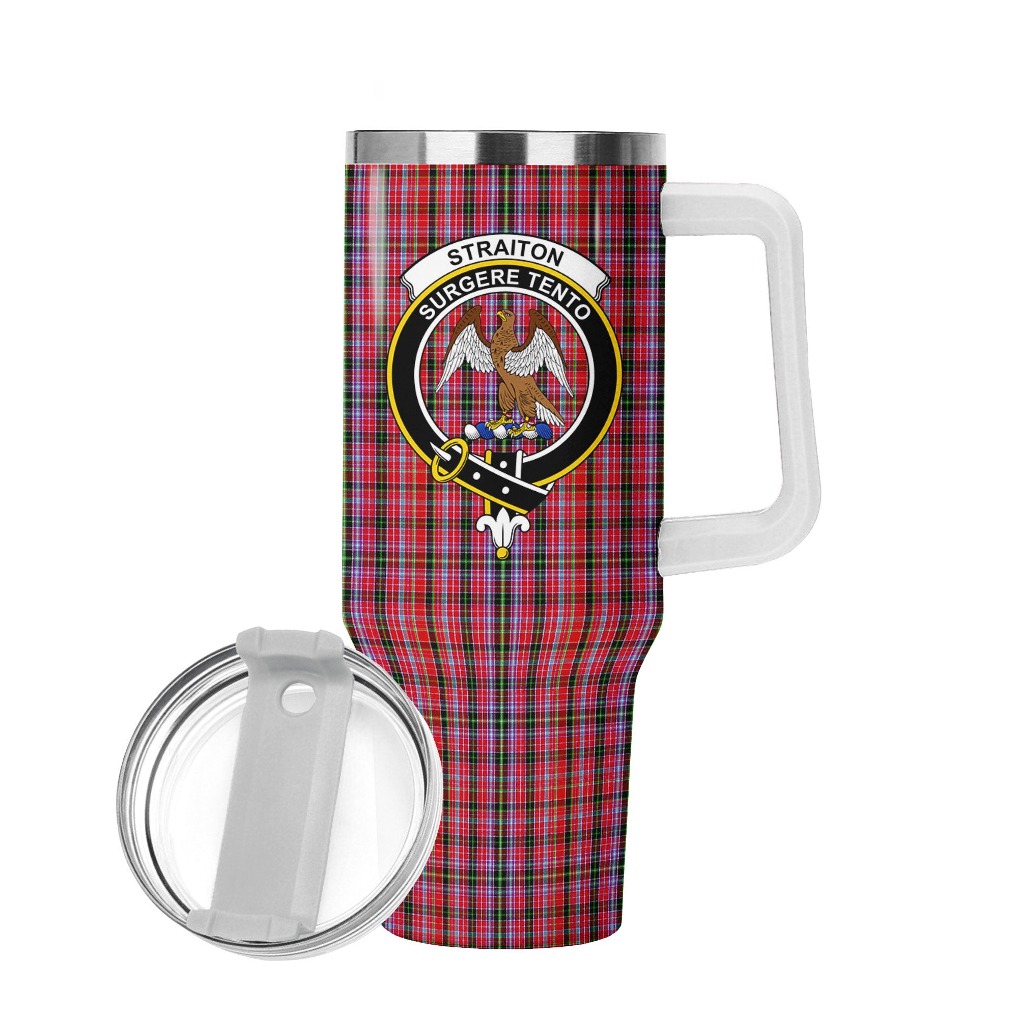 Straiton Tartan Crest 40 oz Insulated Tumbler with Handle