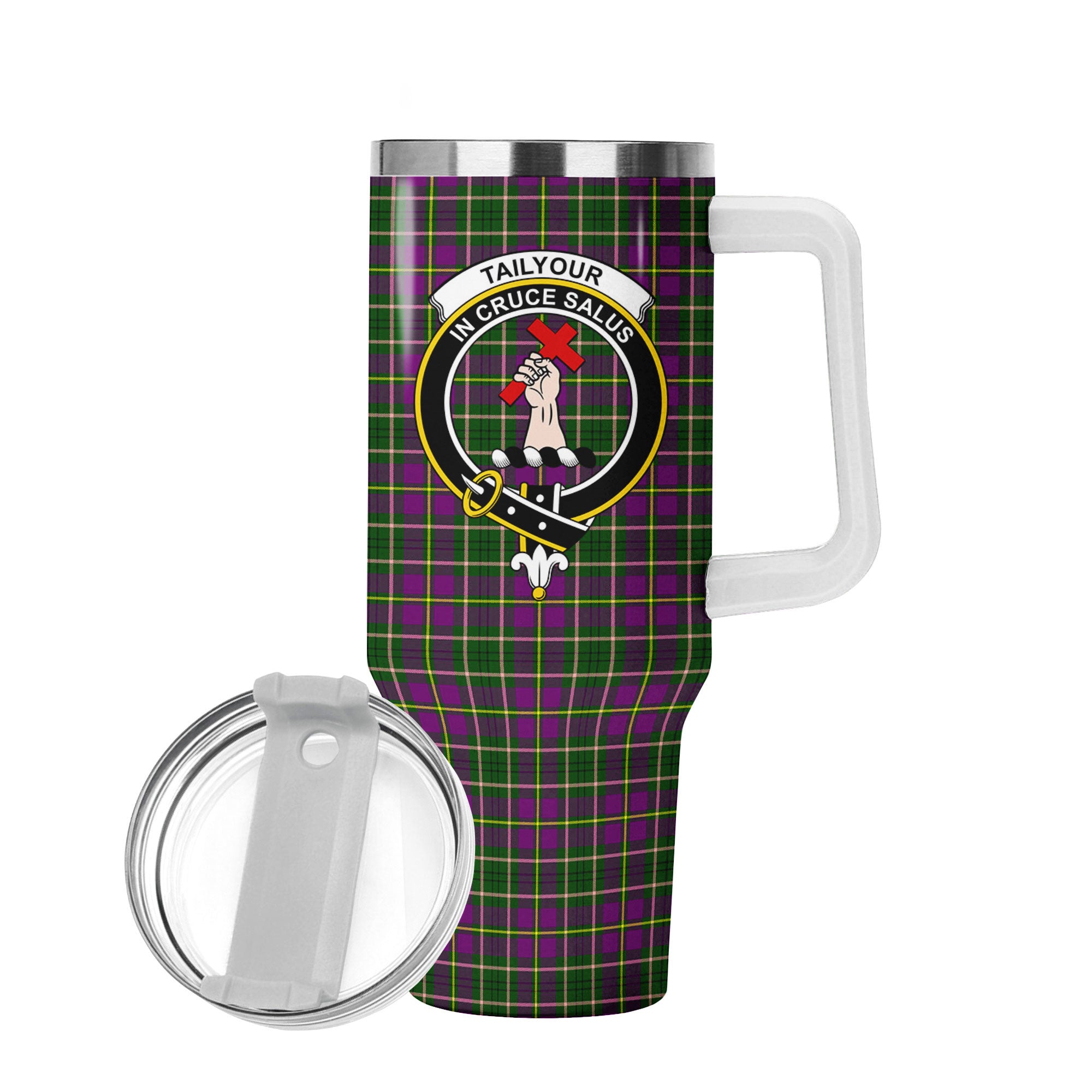 Tailyour (or Taylor) Tartan Crest 40 oz Insulated Tumbler with Handle