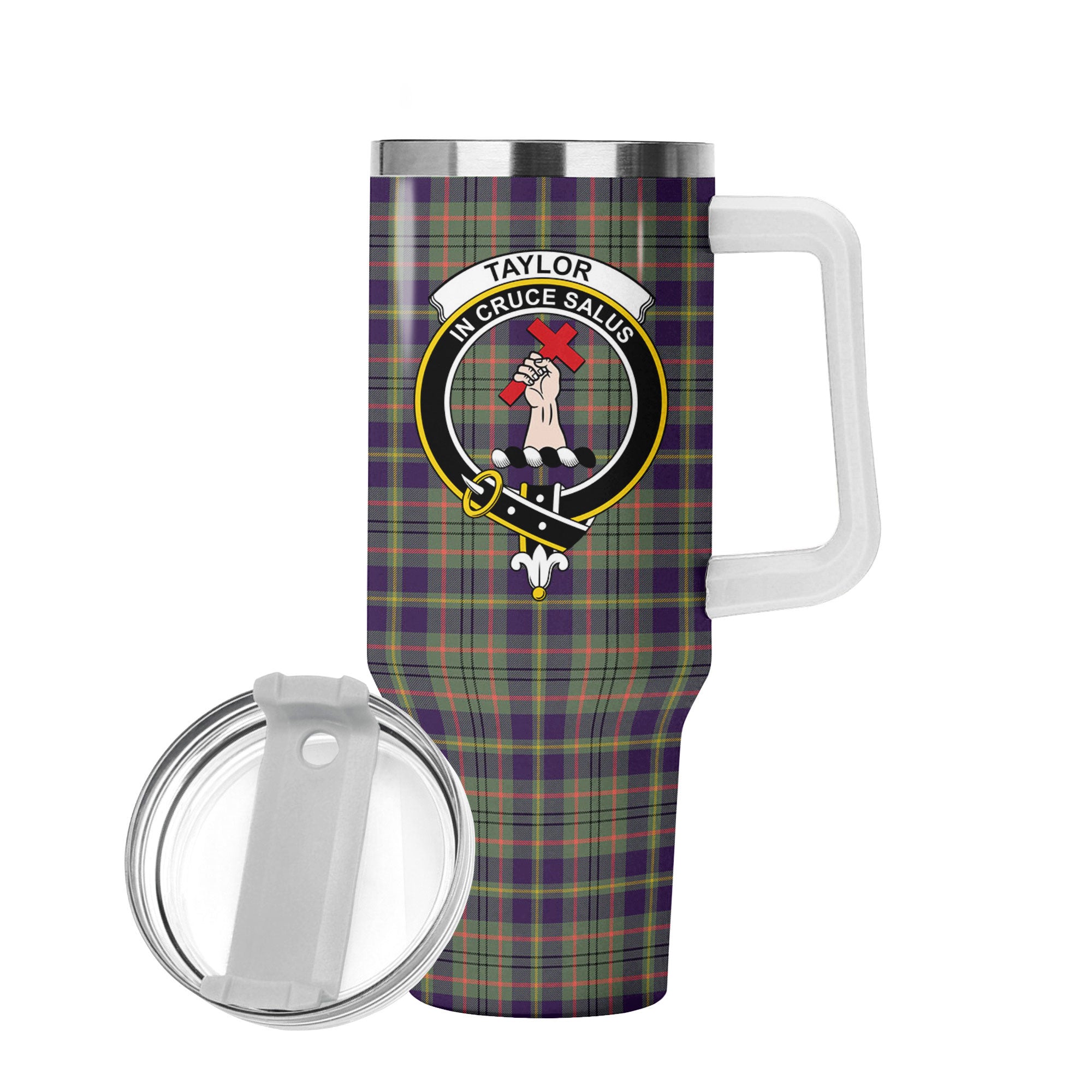 Taylor Weathered Tartan Crest 40 oz Insulated Tumbler with Handle