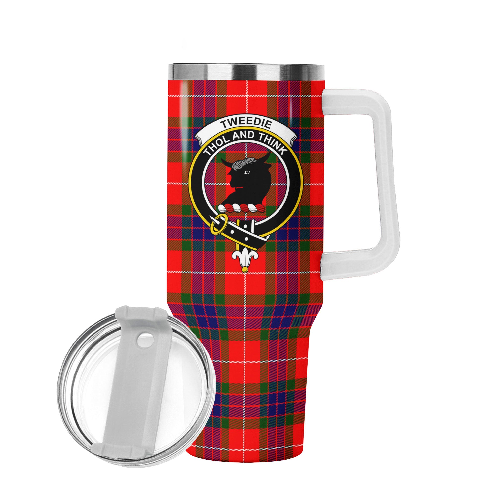 Tweedie Tartan Crest 40 oz Insulated Tumbler with Handle