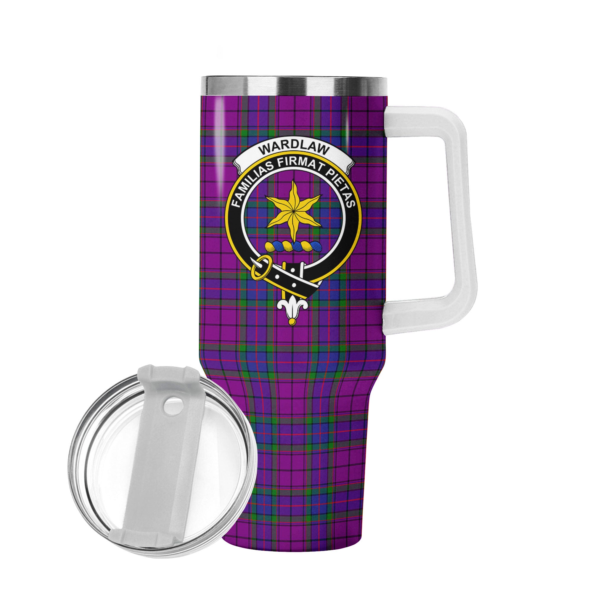 Wardlaw Modern Tartan Crest 40 oz Insulated Tumbler with Handle