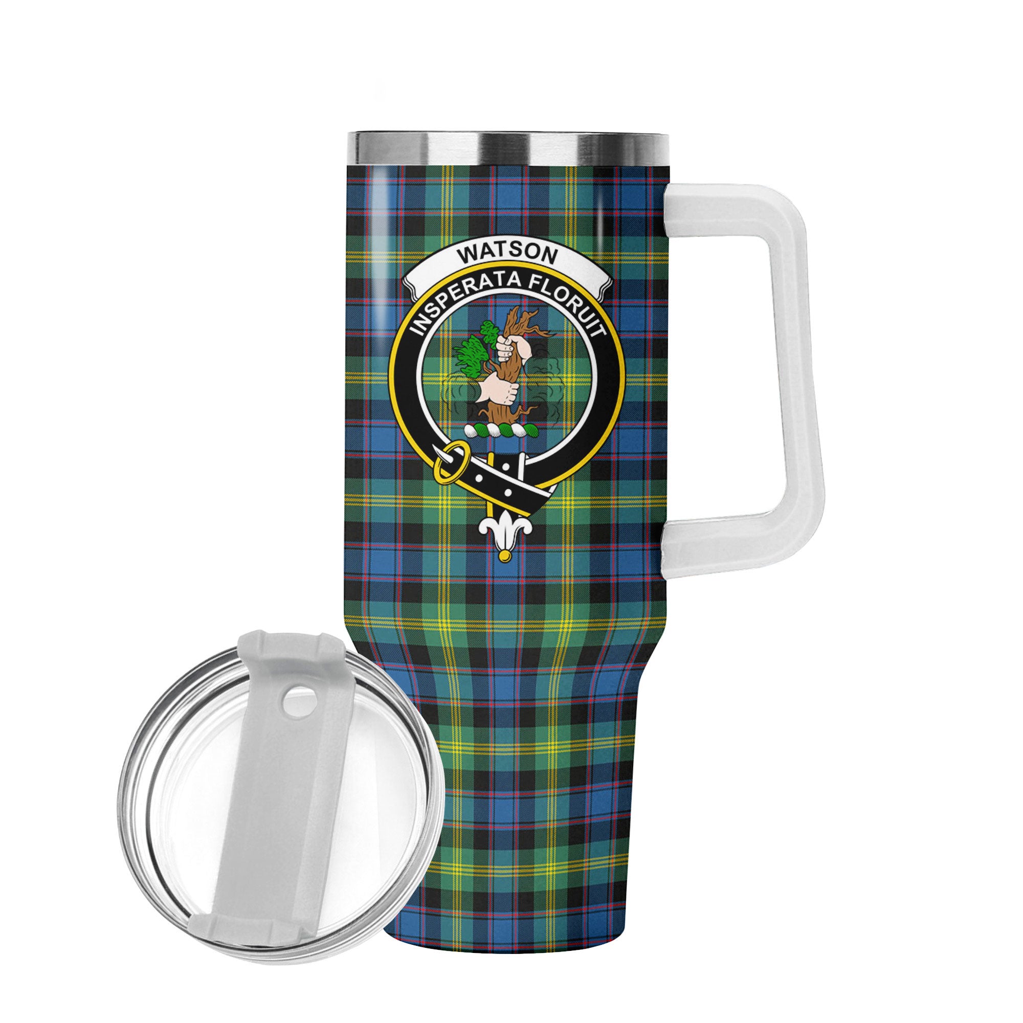 Watson Ancient Tartan Crest 40 oz Insulated Tumbler with Handle