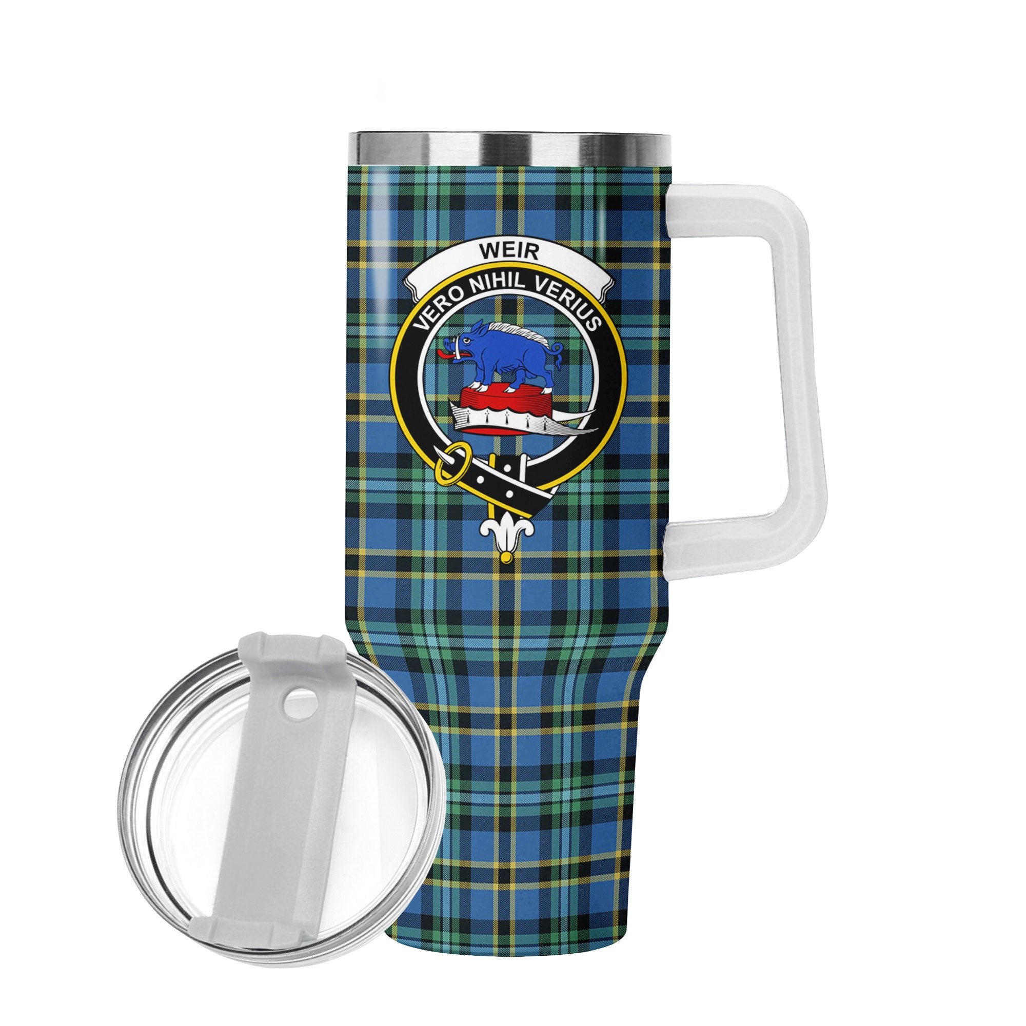 Weir Ancient Tartan Crest 40 oz Insulated Tumbler with Handle