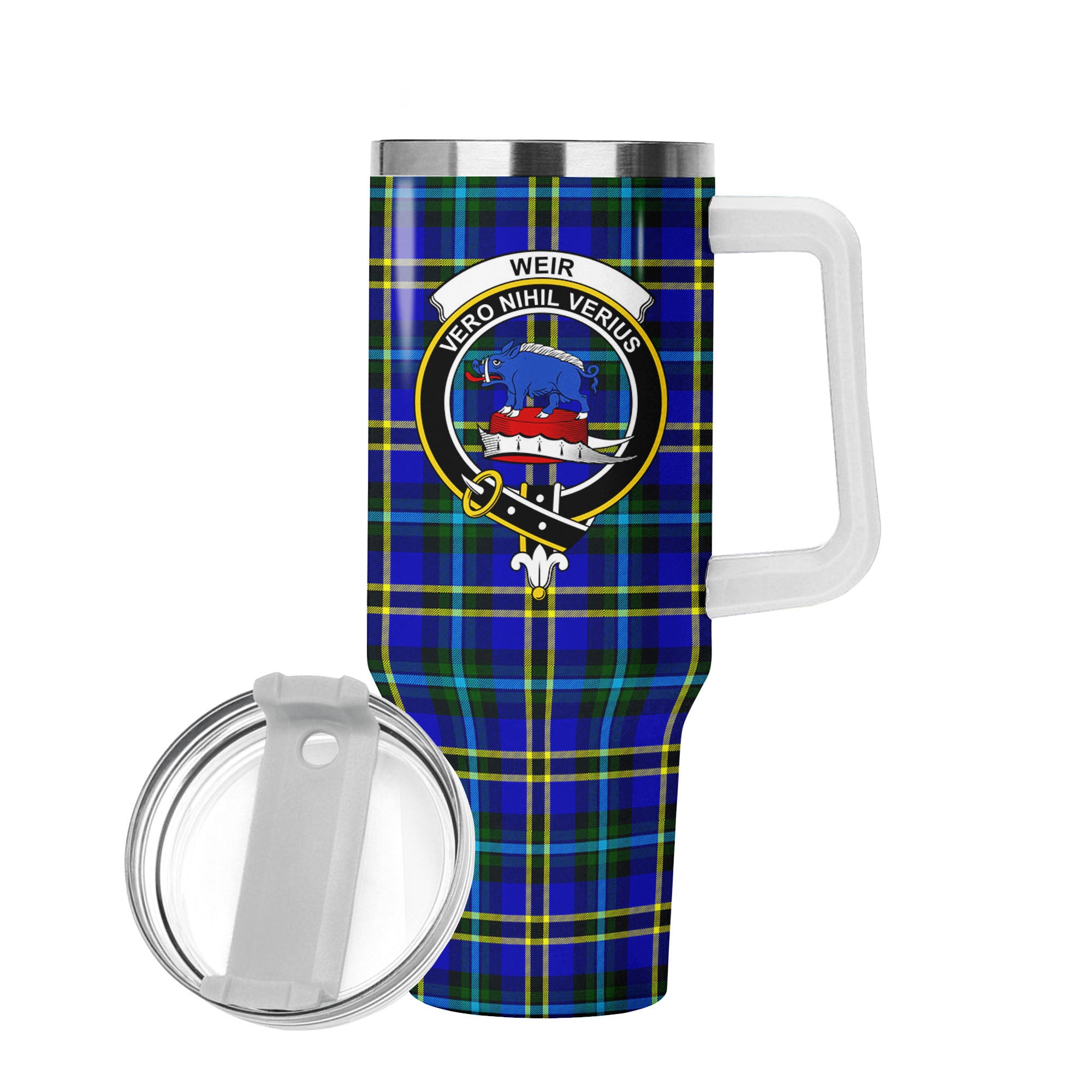 Weir Modern Tartan Crest 40 oz Insulated Tumbler with Handle