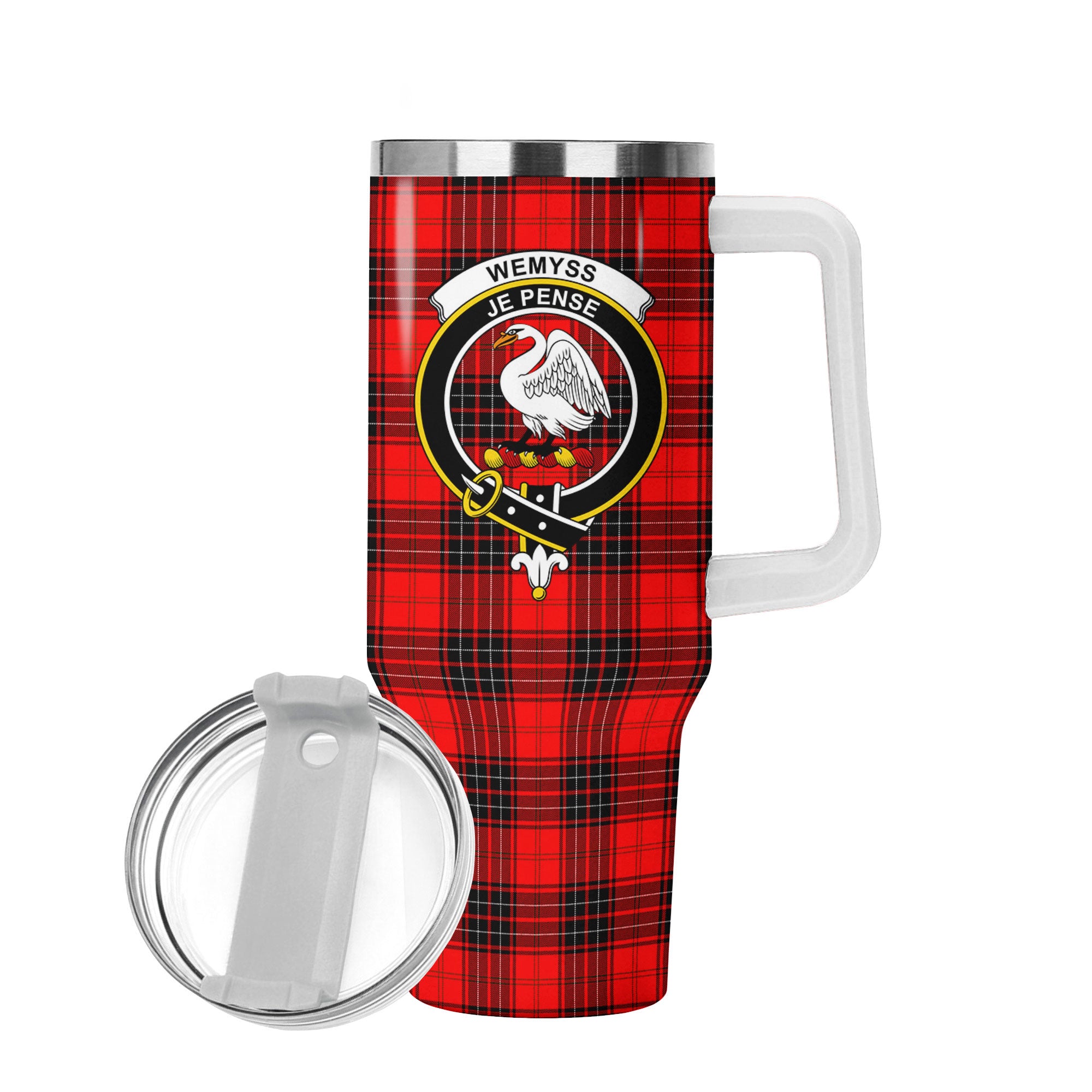Wemyss Modern Tartan Crest 40 oz Insulated Tumbler with Handle