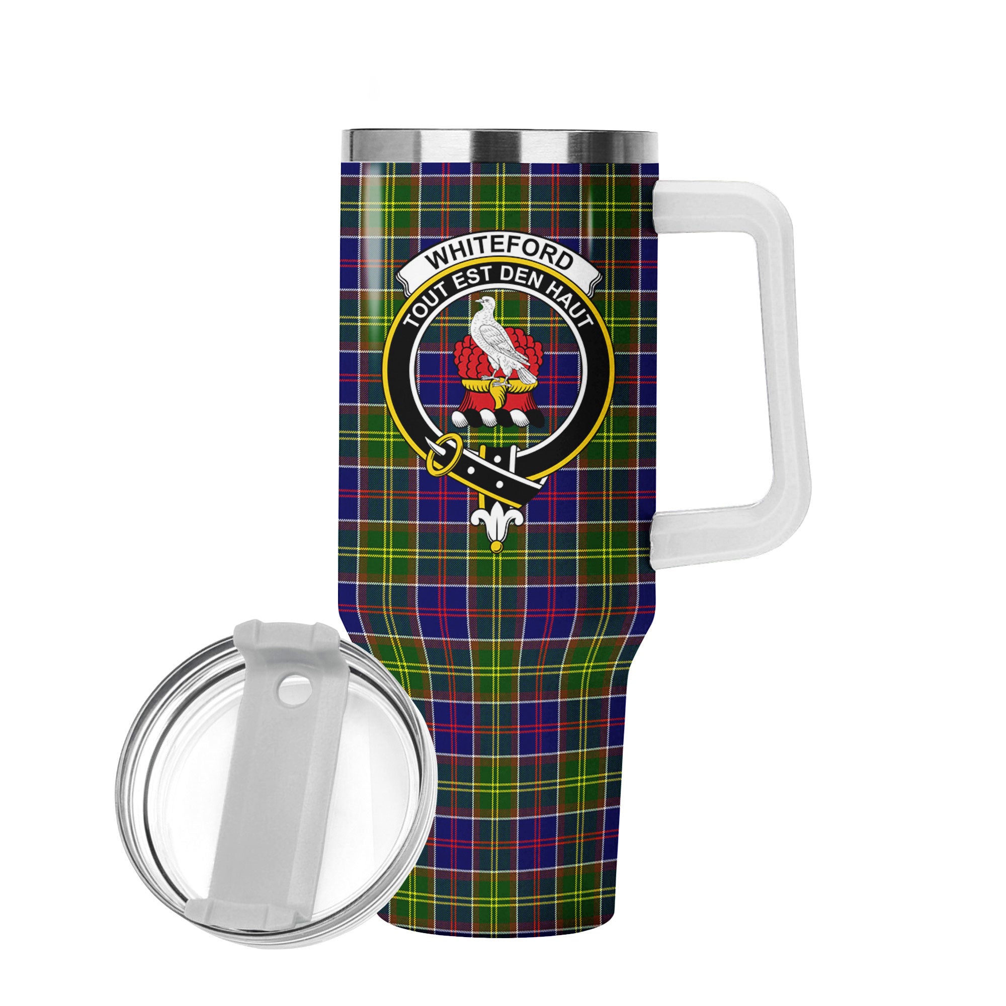 Whiteford Tartan Crest 40 oz Insulated Tumbler with Handle