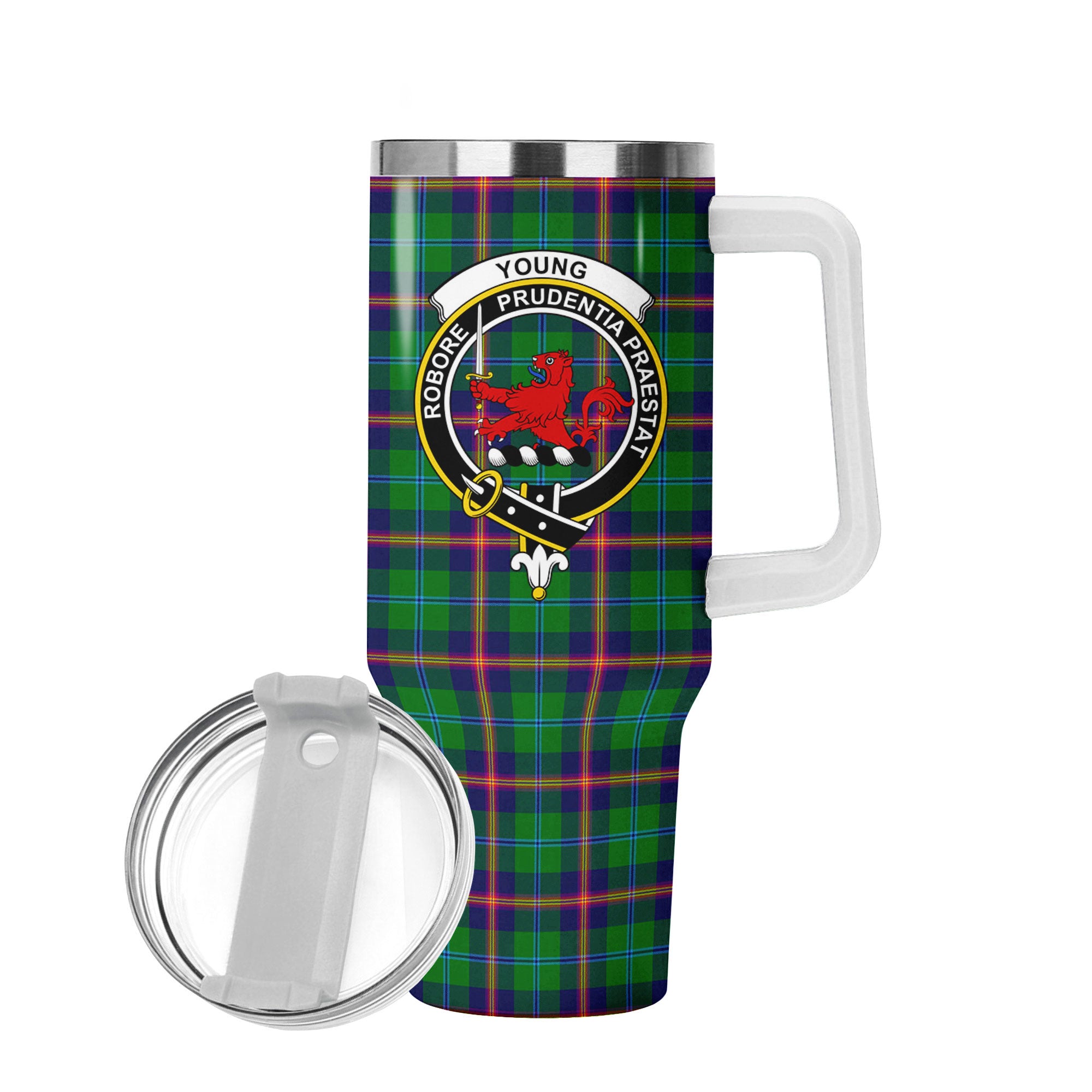 Young Modern Tartan Crest 40 oz Insulated Tumbler with Handle